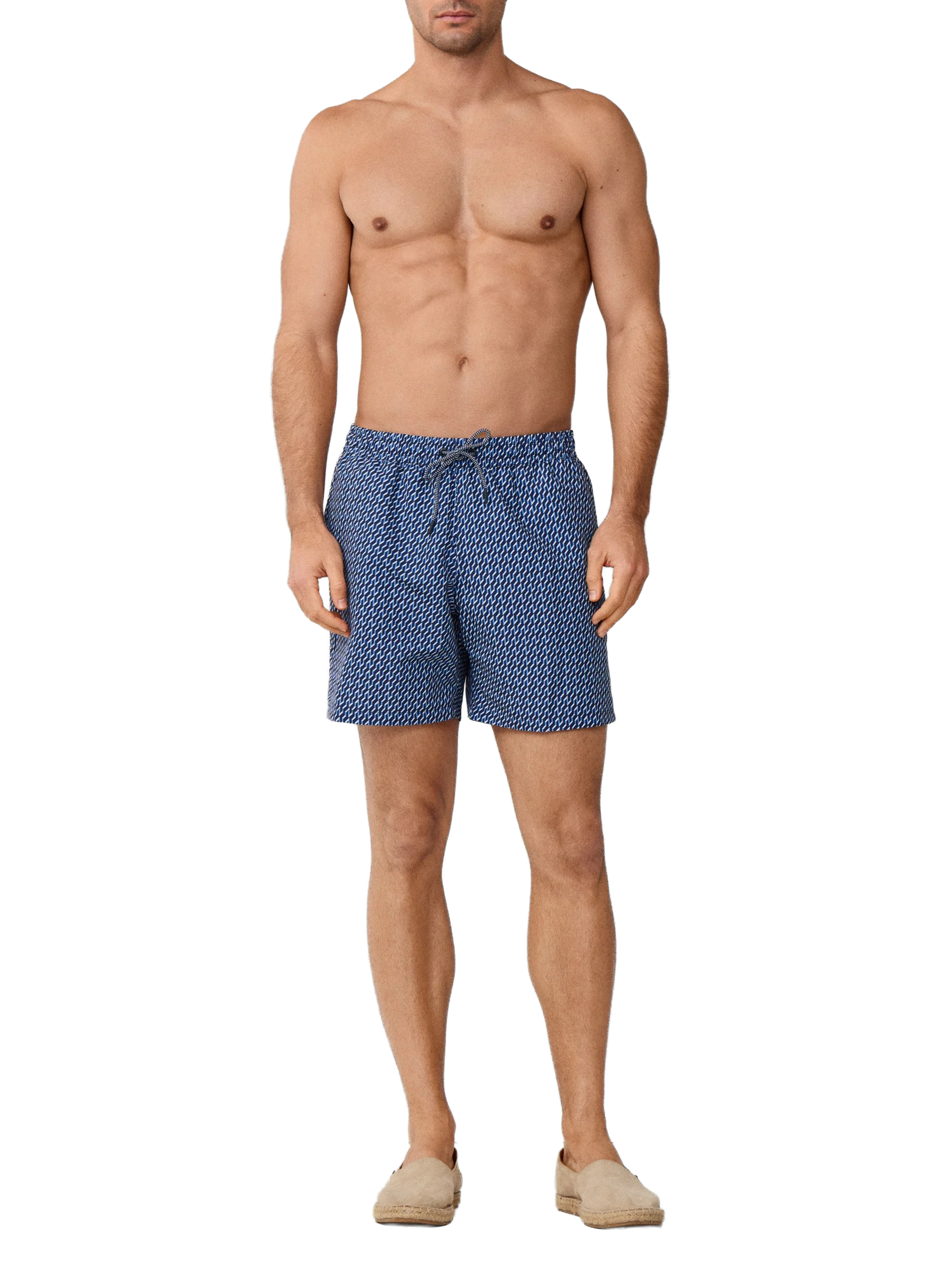 Short de bain à imprimé géométrique HACKETT Bleu