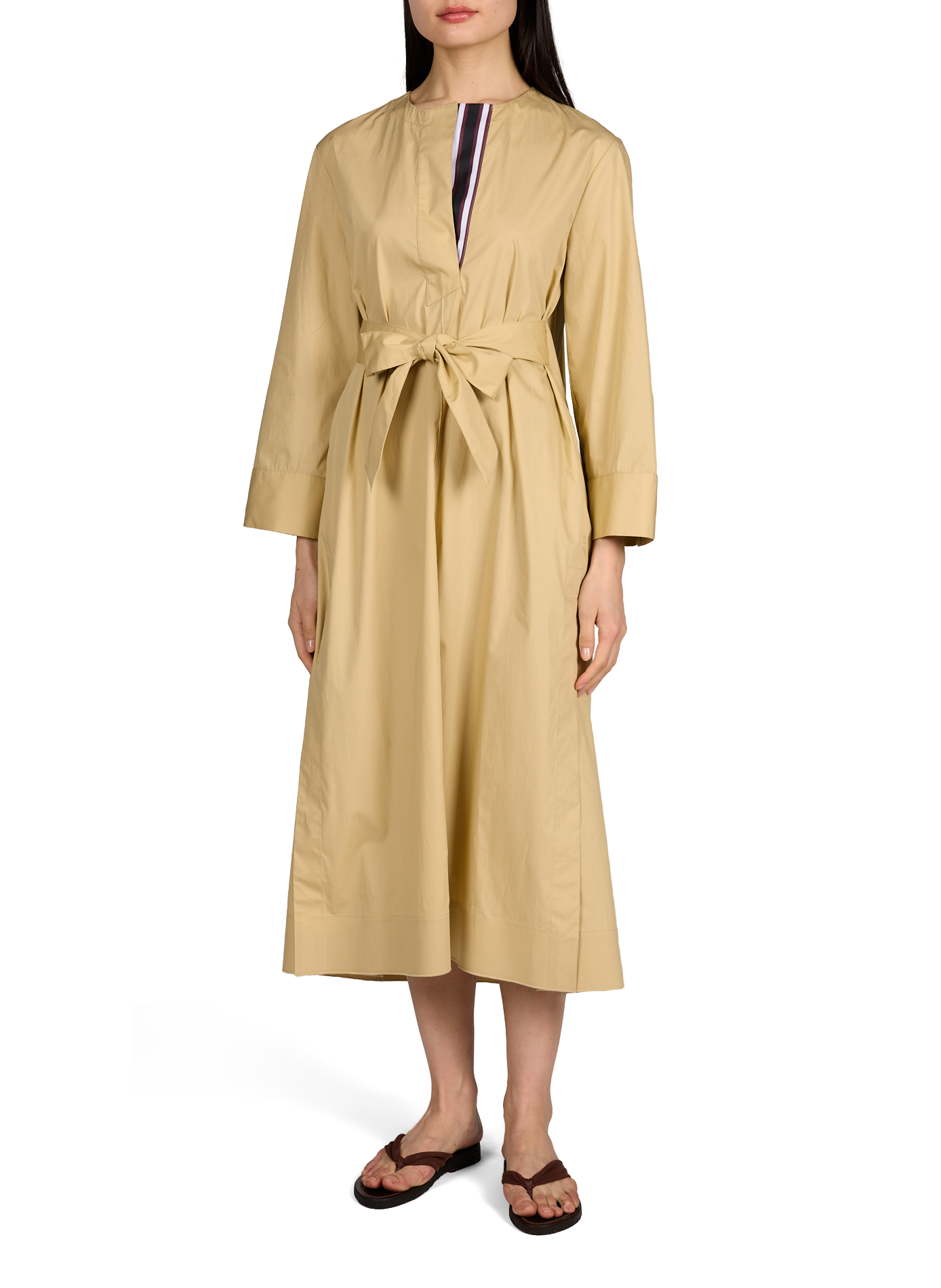 Robe longue ample en coton TELA Beige