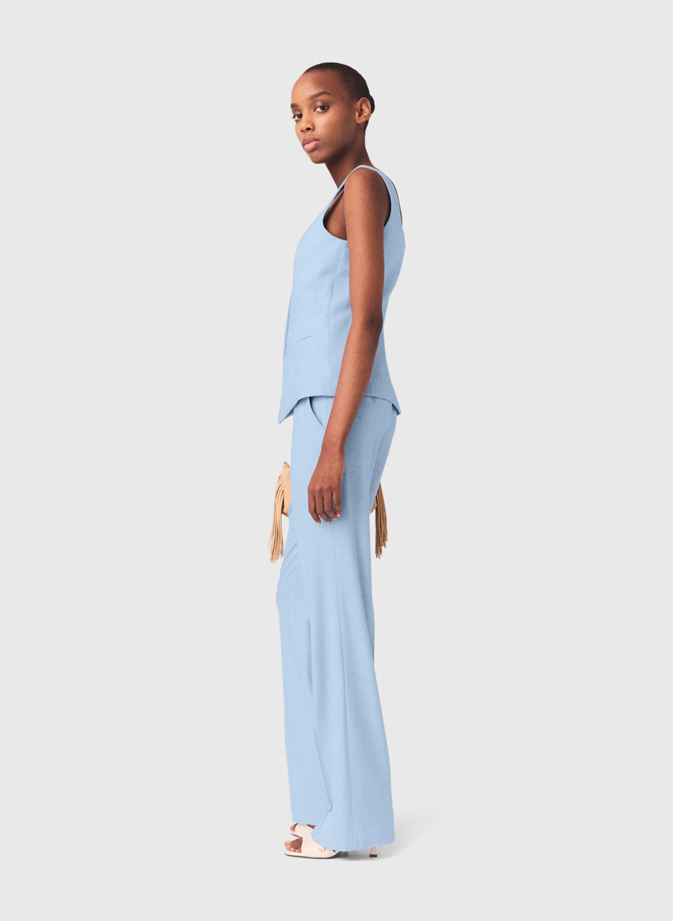 Pantalon de tailleur droit MAJE Bleu