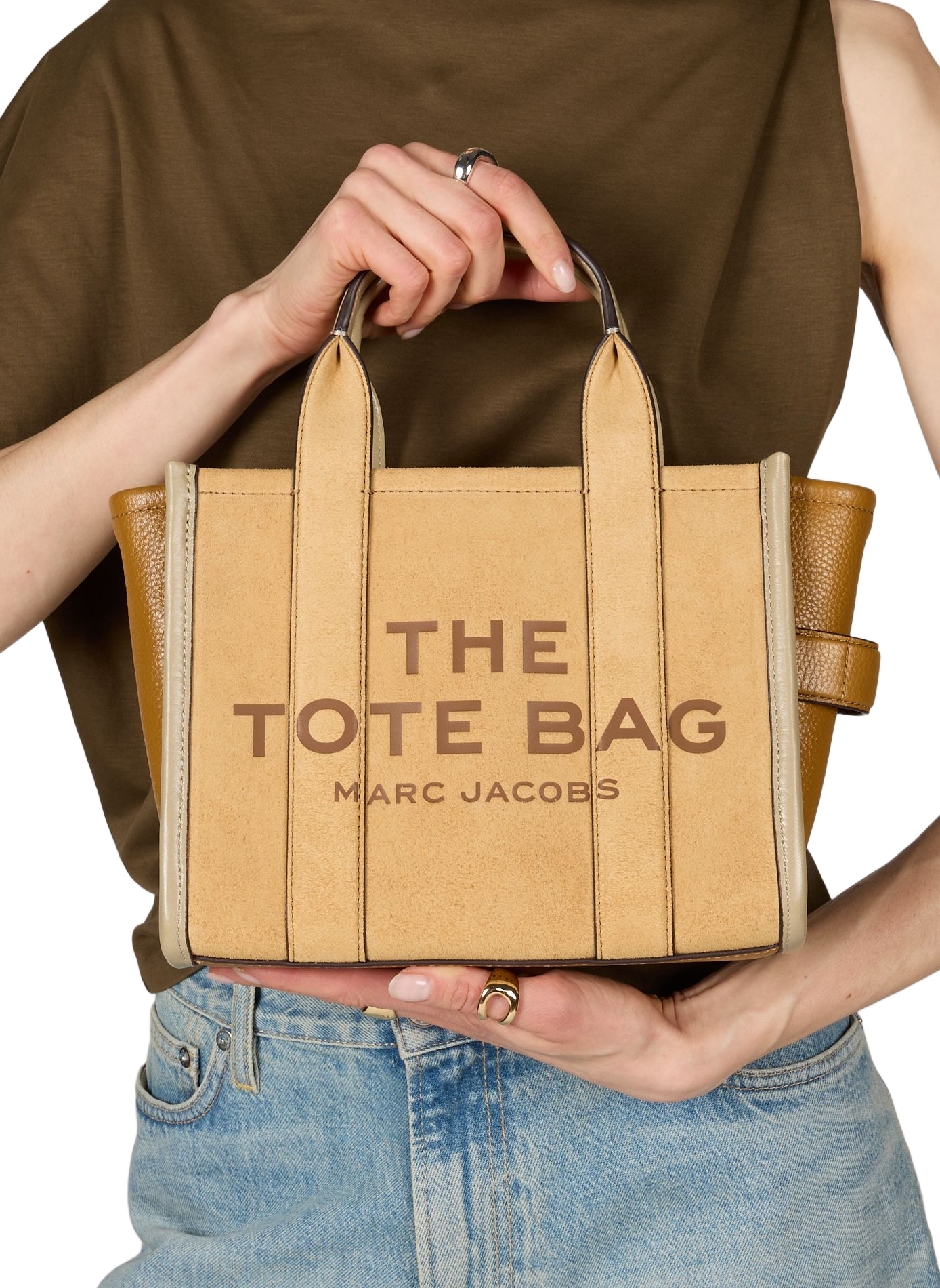 Sac cabas The Tote Bag en daim MARC JACOBS Marron