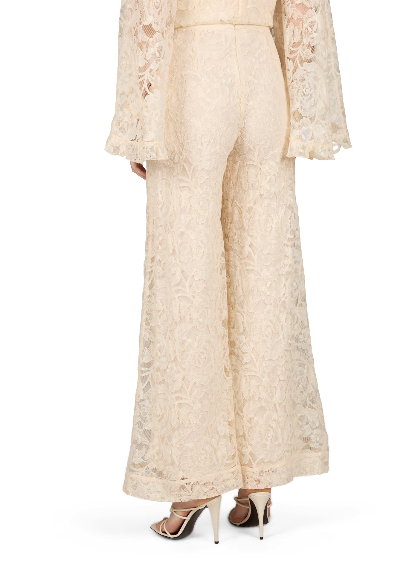 High-waisted lace pants ZIMMERMANN White