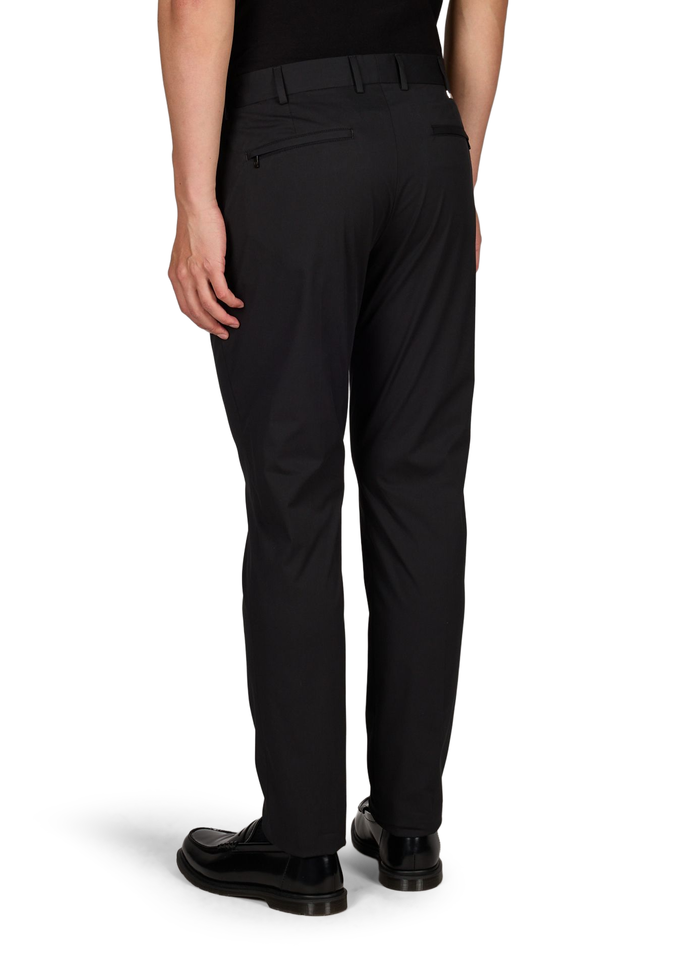 Solid color mixed cotton pants PT01 Black
