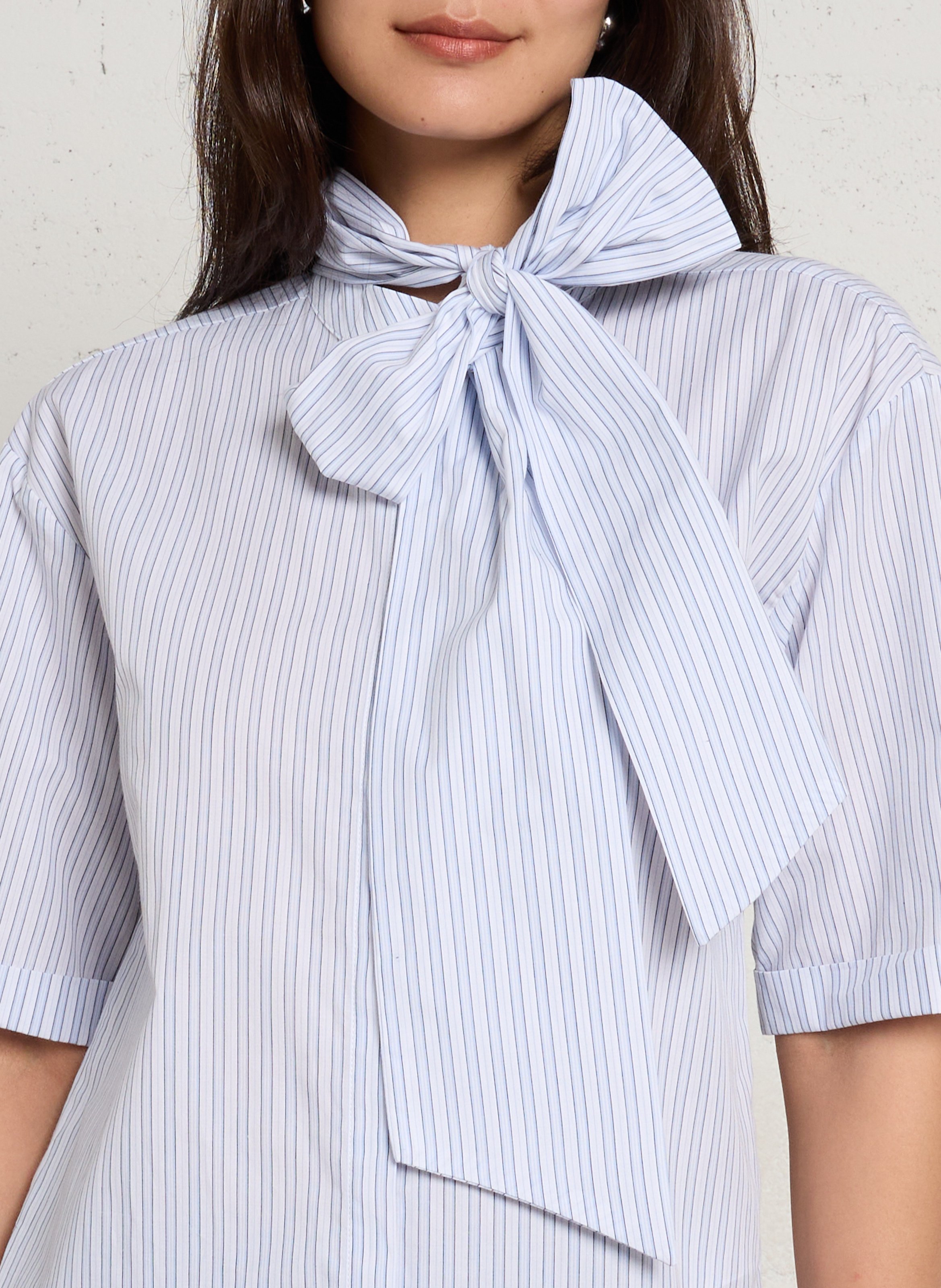 Chemisier droit en coton darine MAISON 123 Bleu