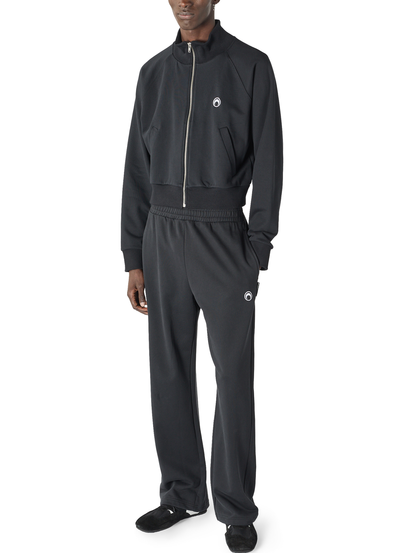 Sweatshirt zippé logo moon en coton biologique unisexe | Noir MARINE SERRE Homme