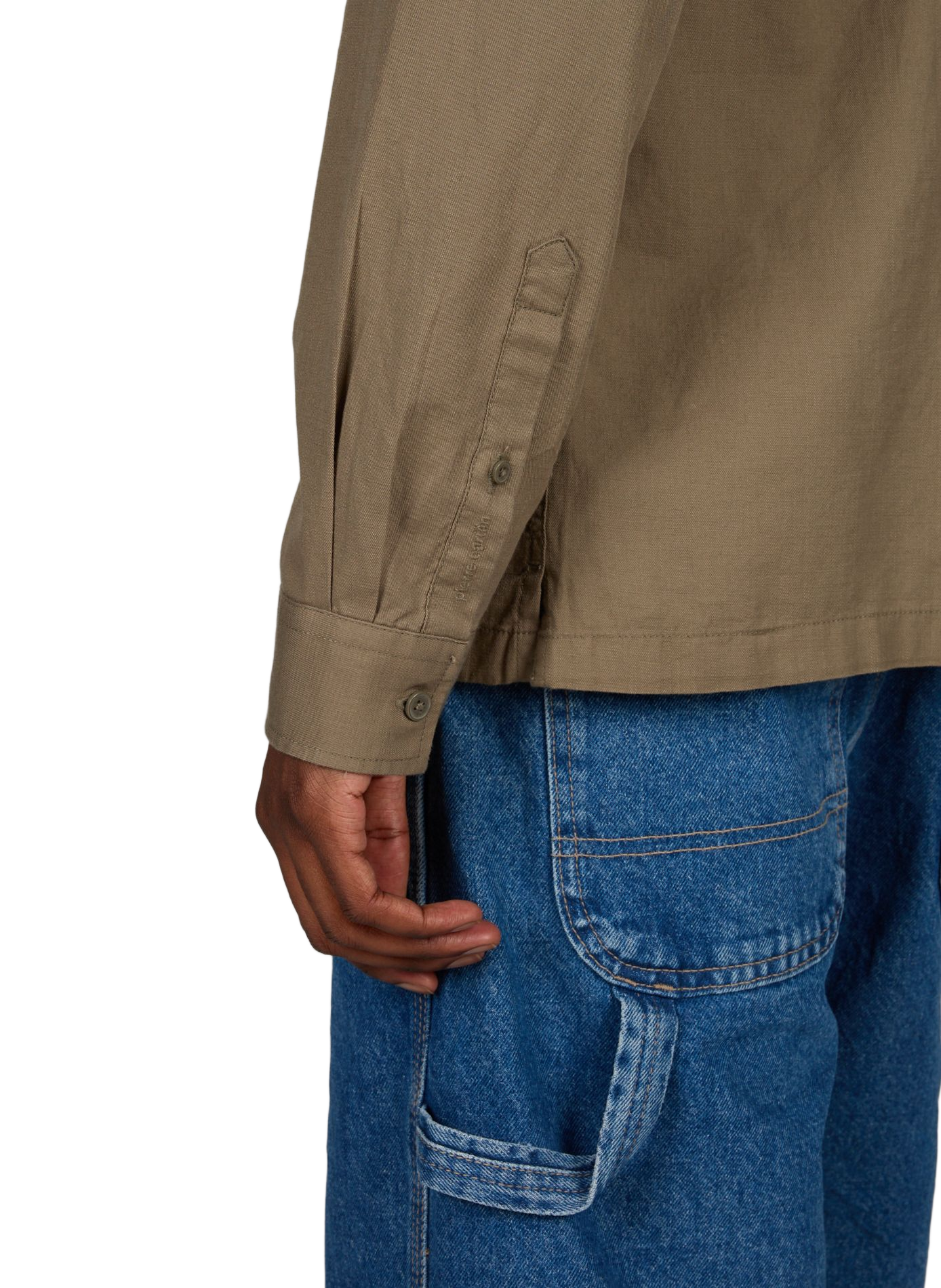 Solid color Kent cotton shirt PIERRE CARDIN Khaki