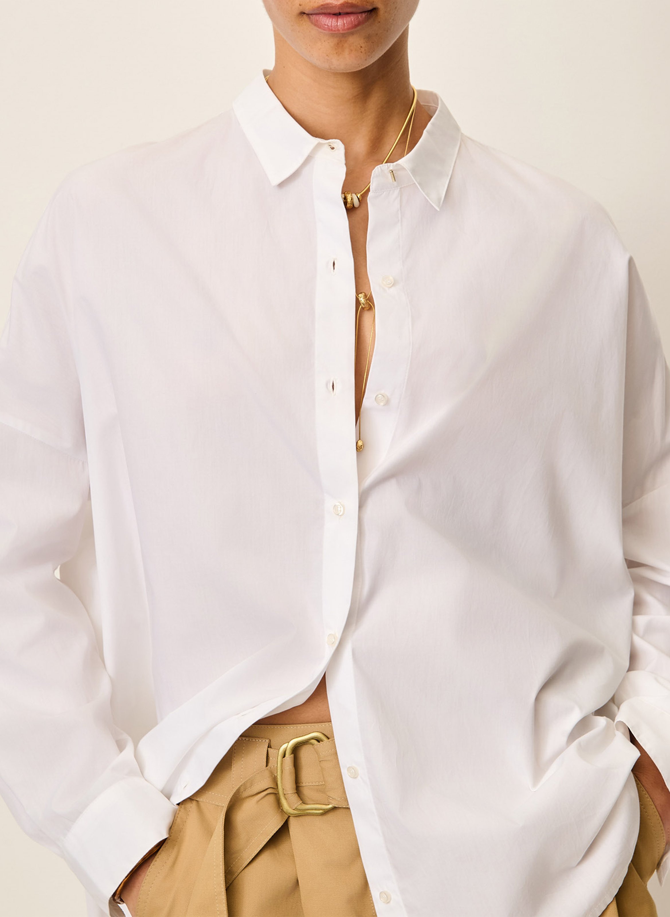 Chemise col classique en coton maemi o SESSUN Blanc