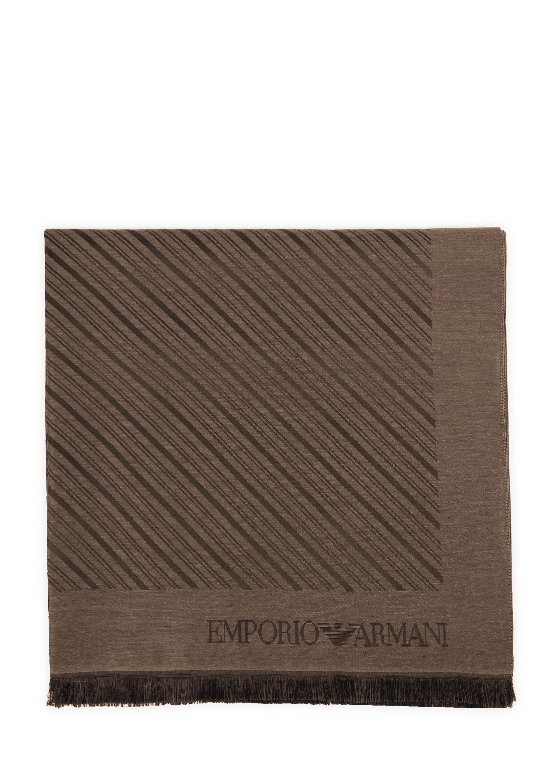 Gestreifter Schal mit Fransen EMPORIO ARMANI Braun