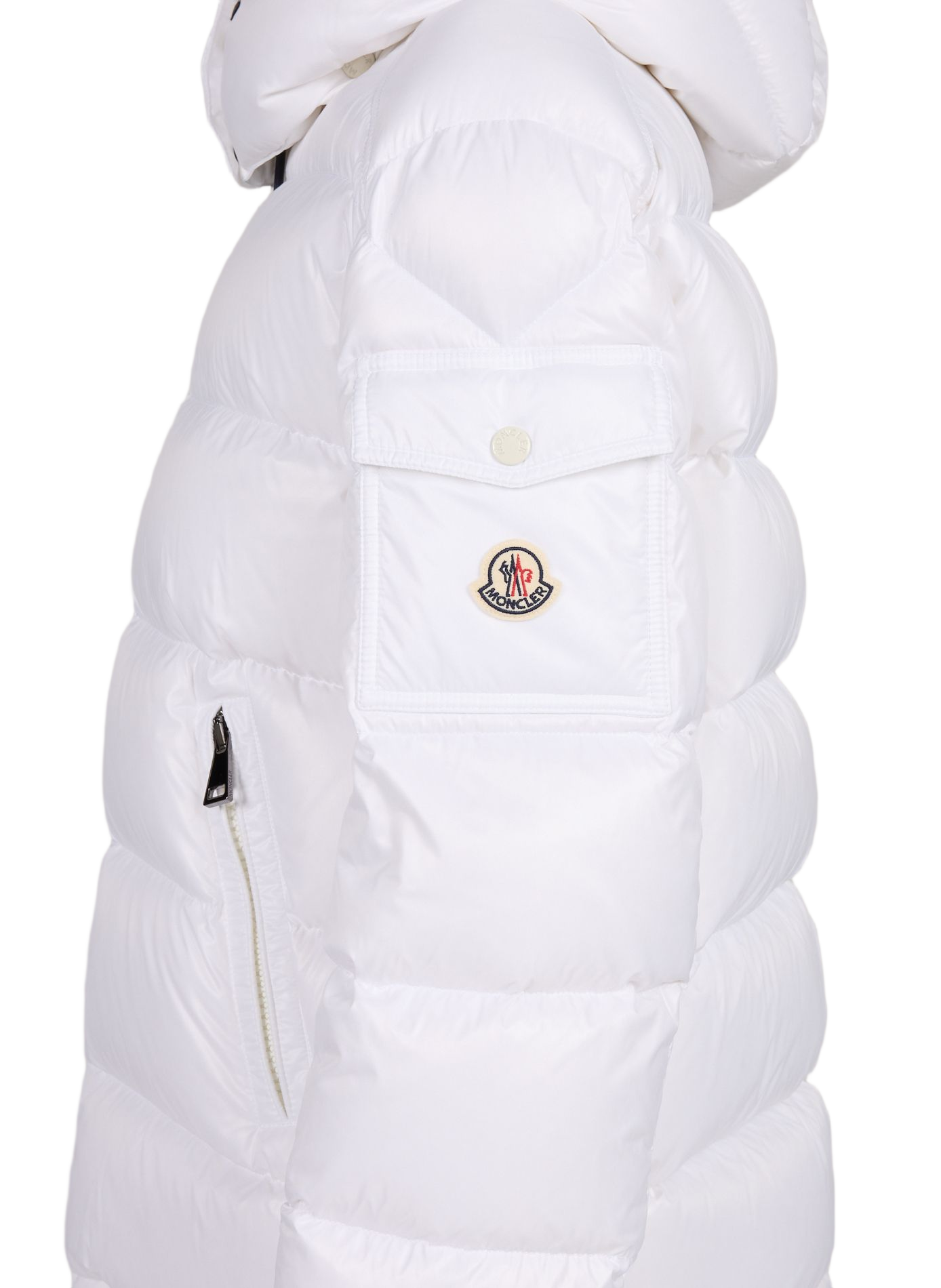 Gerade Daunenjacke mit Kapuze MONCLER Weiss