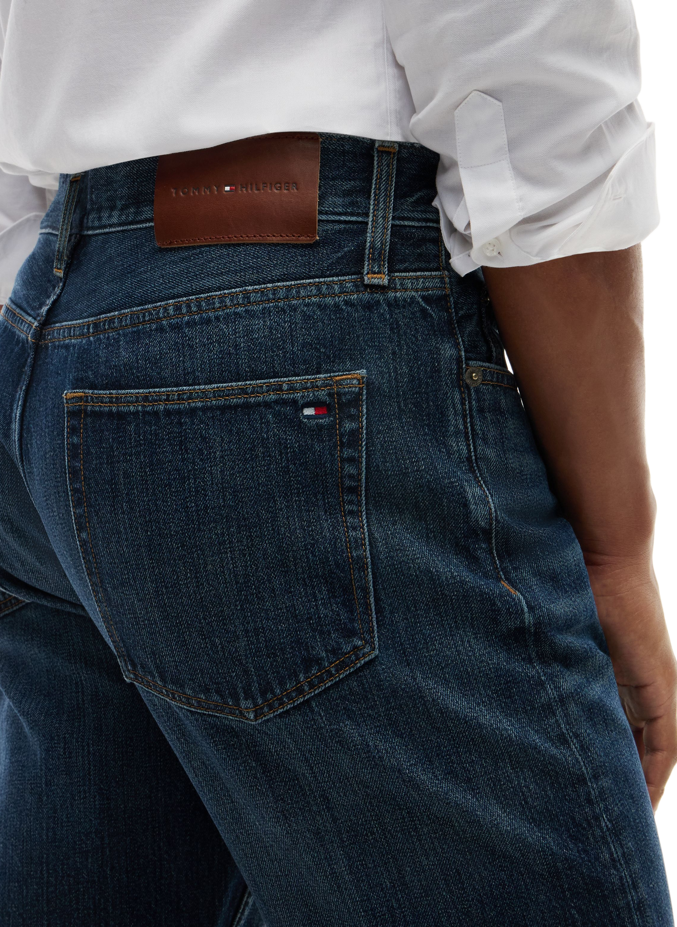 Gerade geschnittene blaue Jeans aus Baumwolle TOMMY HILFIGER Blau