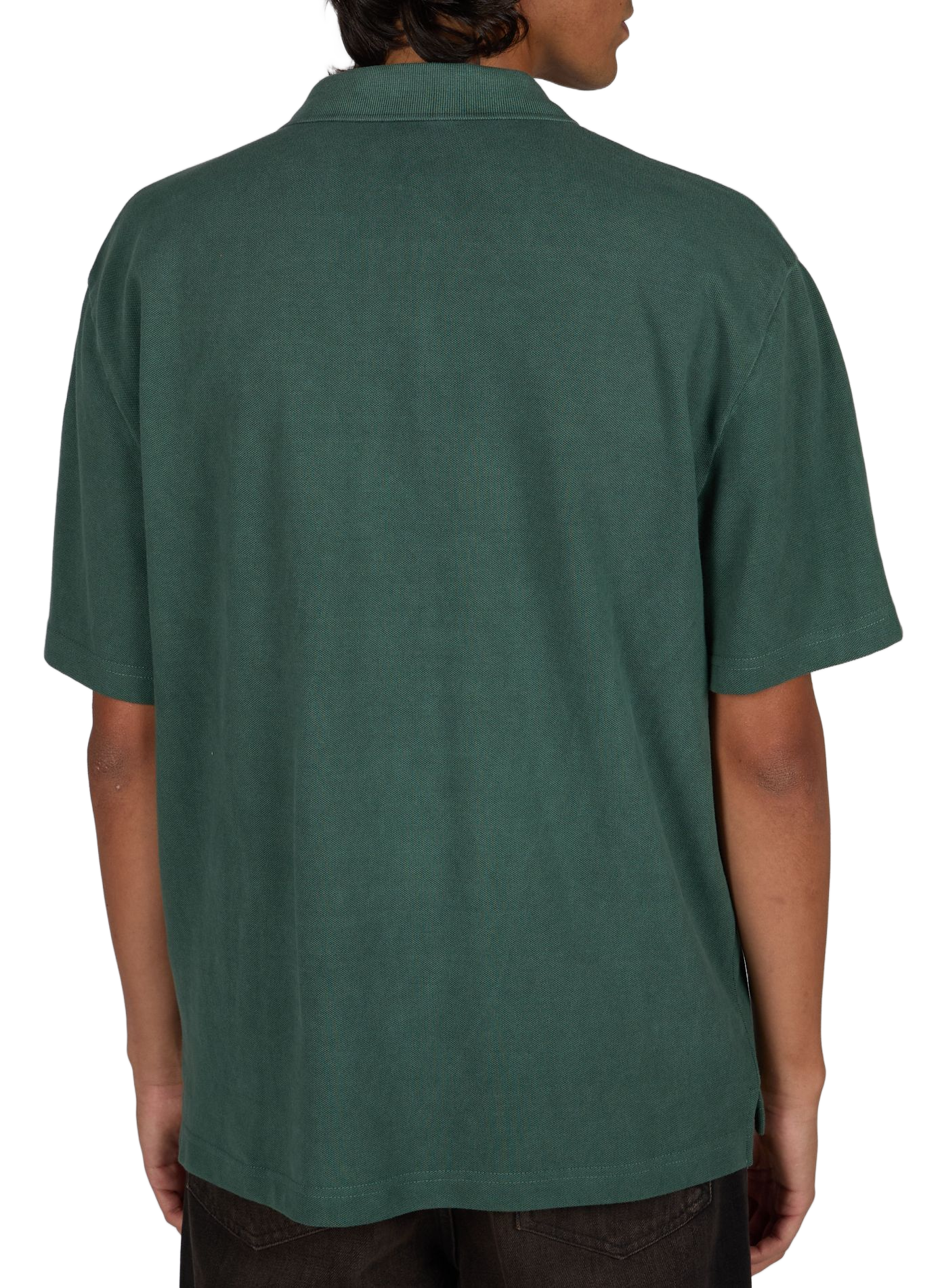 Straight Wayne polo with logo in cotton CARHARTT WIP Green