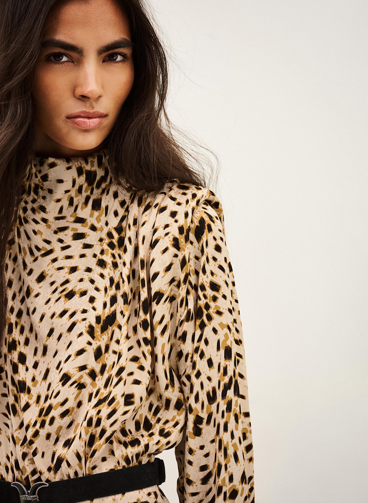 Luipaardprint lange jurk Hoelia BA&SH Beige
