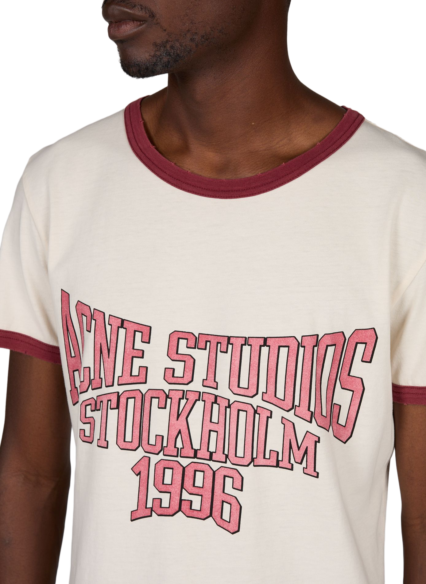 Tee-shirt sérigraphié en coton ACNE STUDIOS Beige
