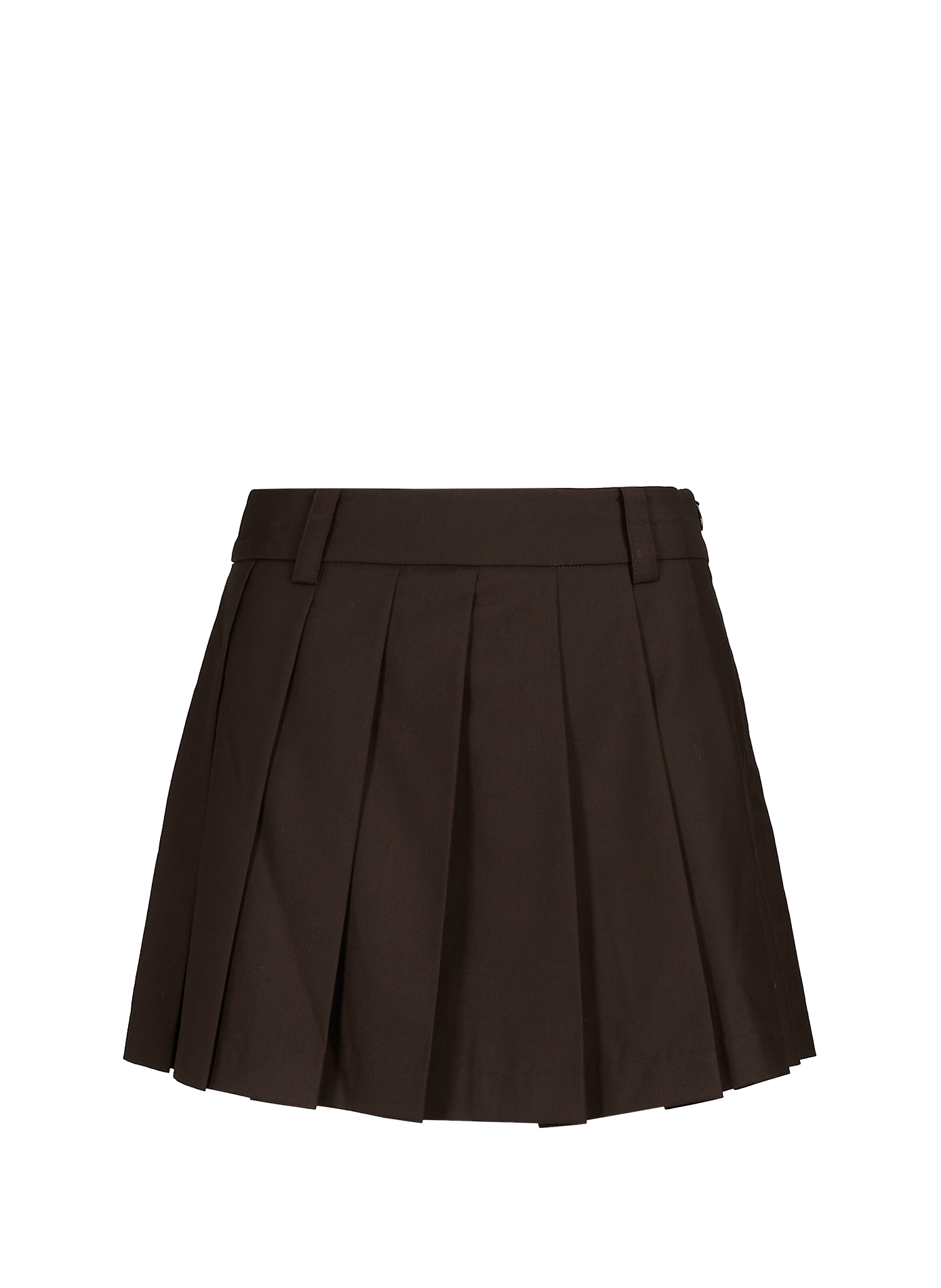 Plain pleated short skirt DUNST Brown