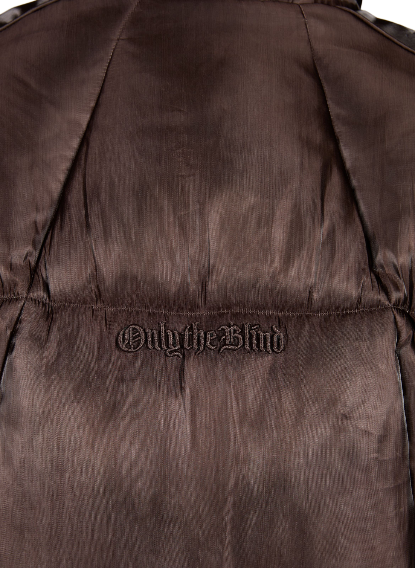 Puffer jacket with high collar uniform ONLY THE BLIND Brown