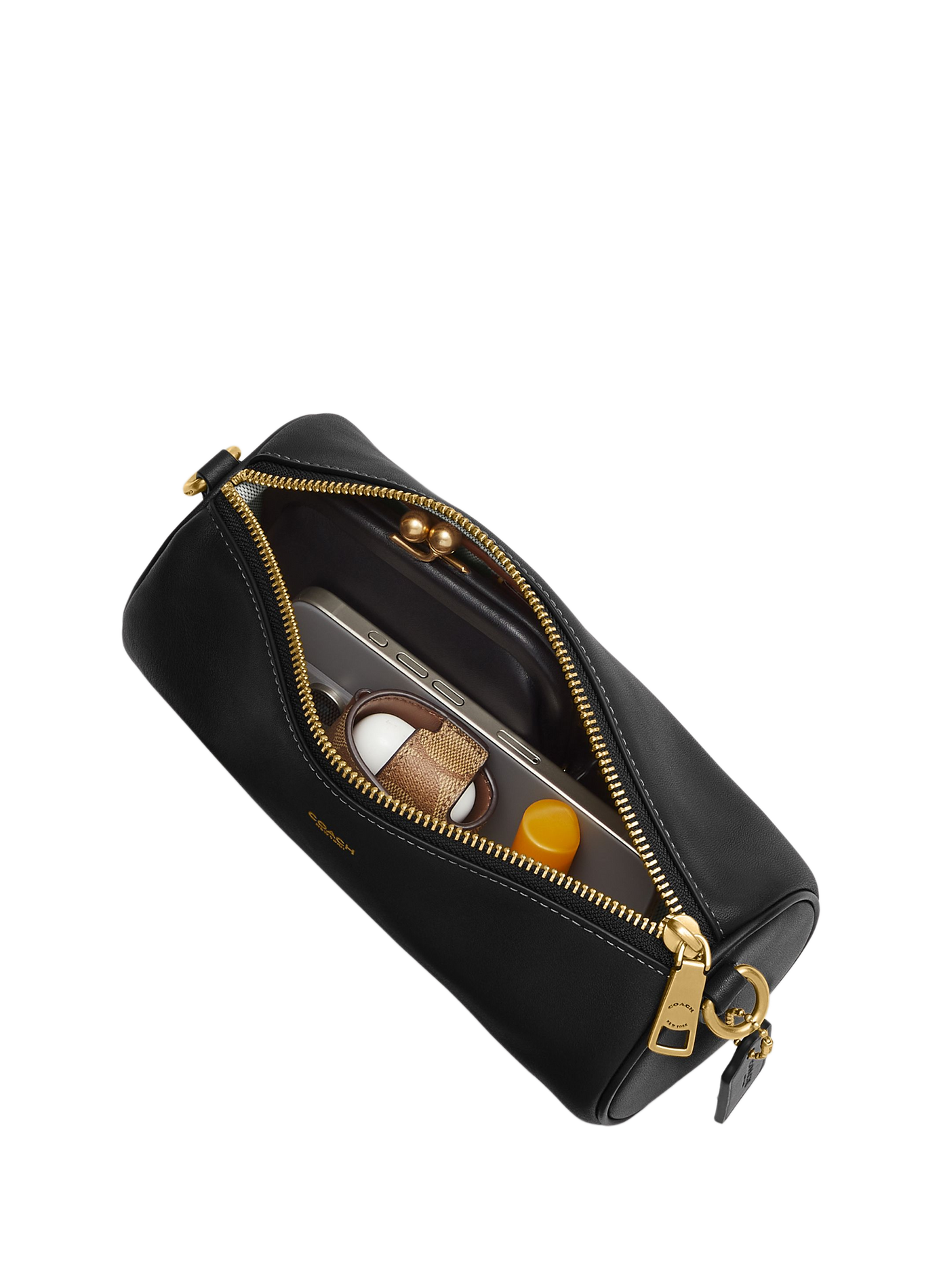 BARREL leather handbag COACH Black
