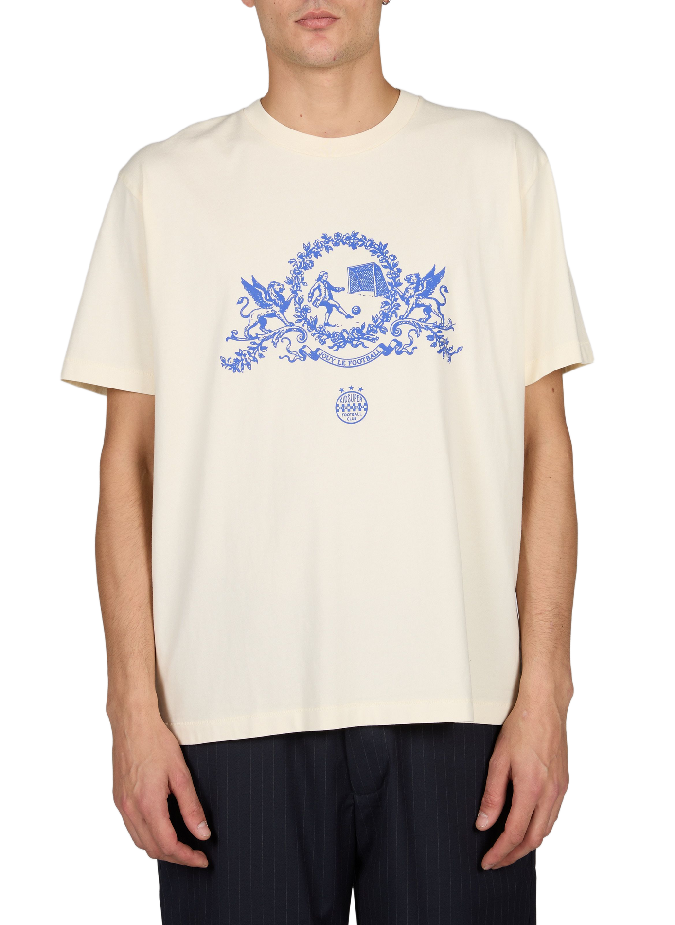 Weit geschnittenes bedrucktes T-Shirt aus Baumwolle KIDSUPER Beige