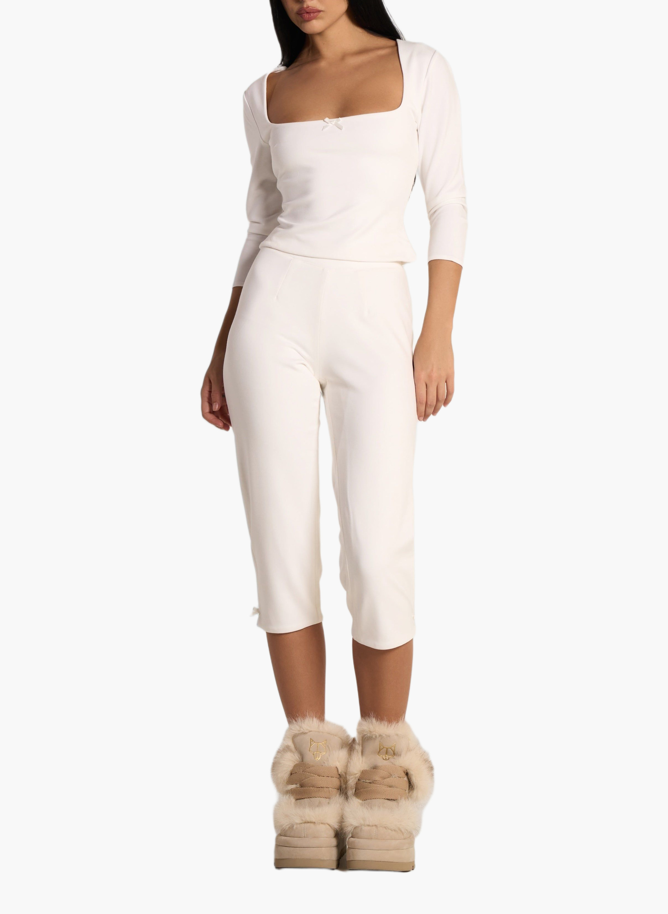 Bottines bambi en daim NAKED WOLFE Blanc