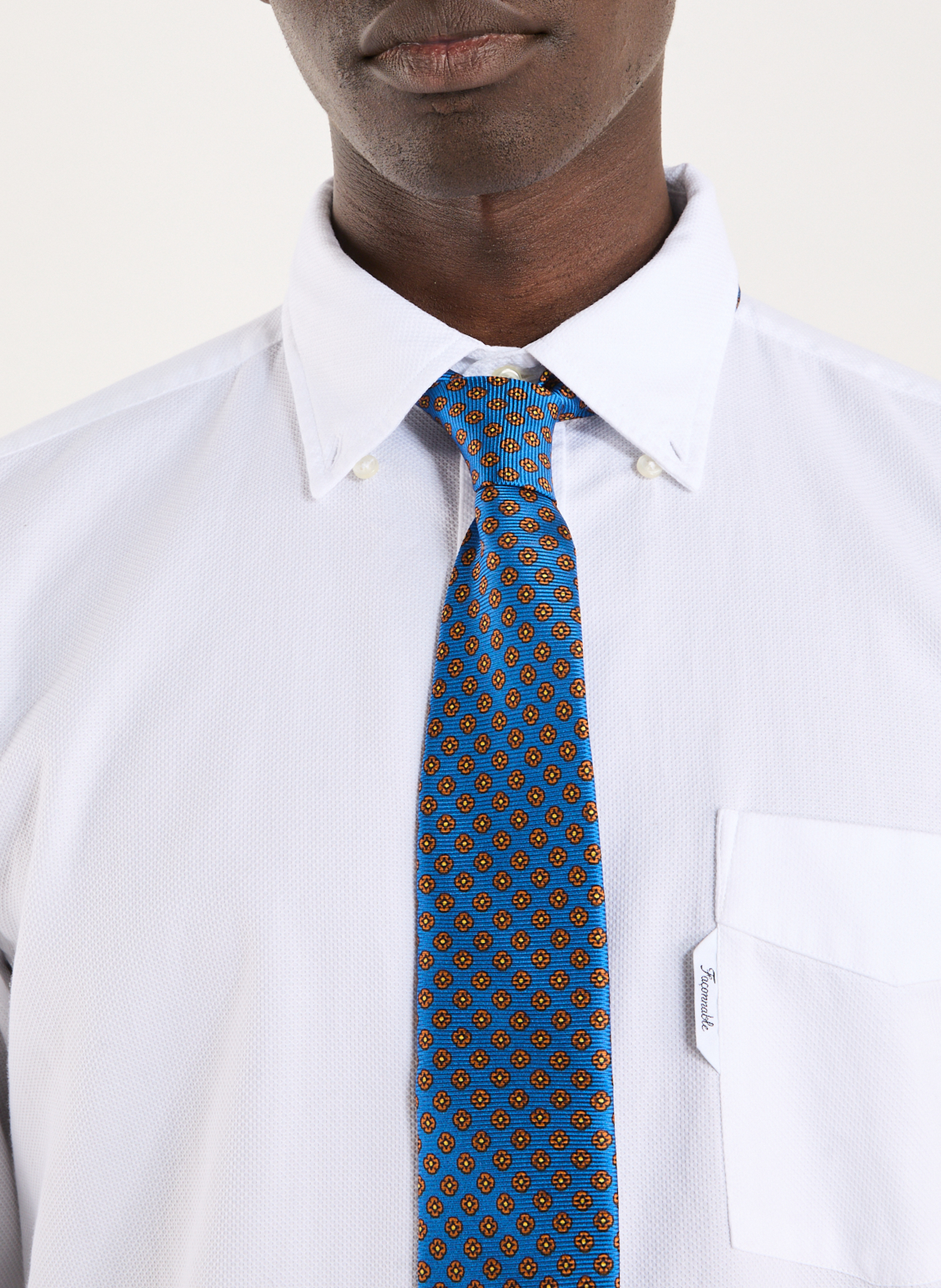 Silk tie with floral pattern AU PRINTEMPS PARIS Multicolour