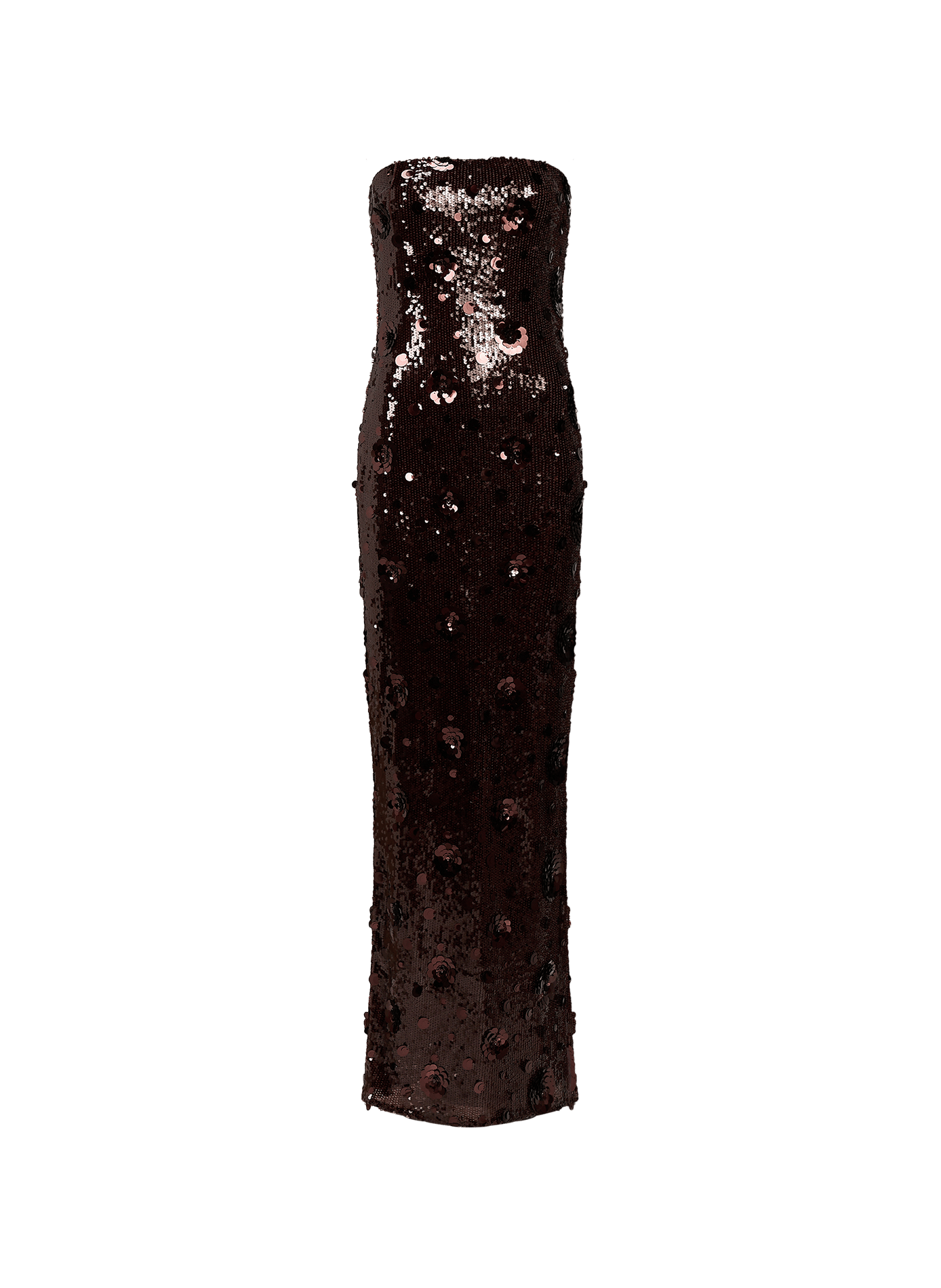 Robe bustier ajustée en sequins ROTATE Marron