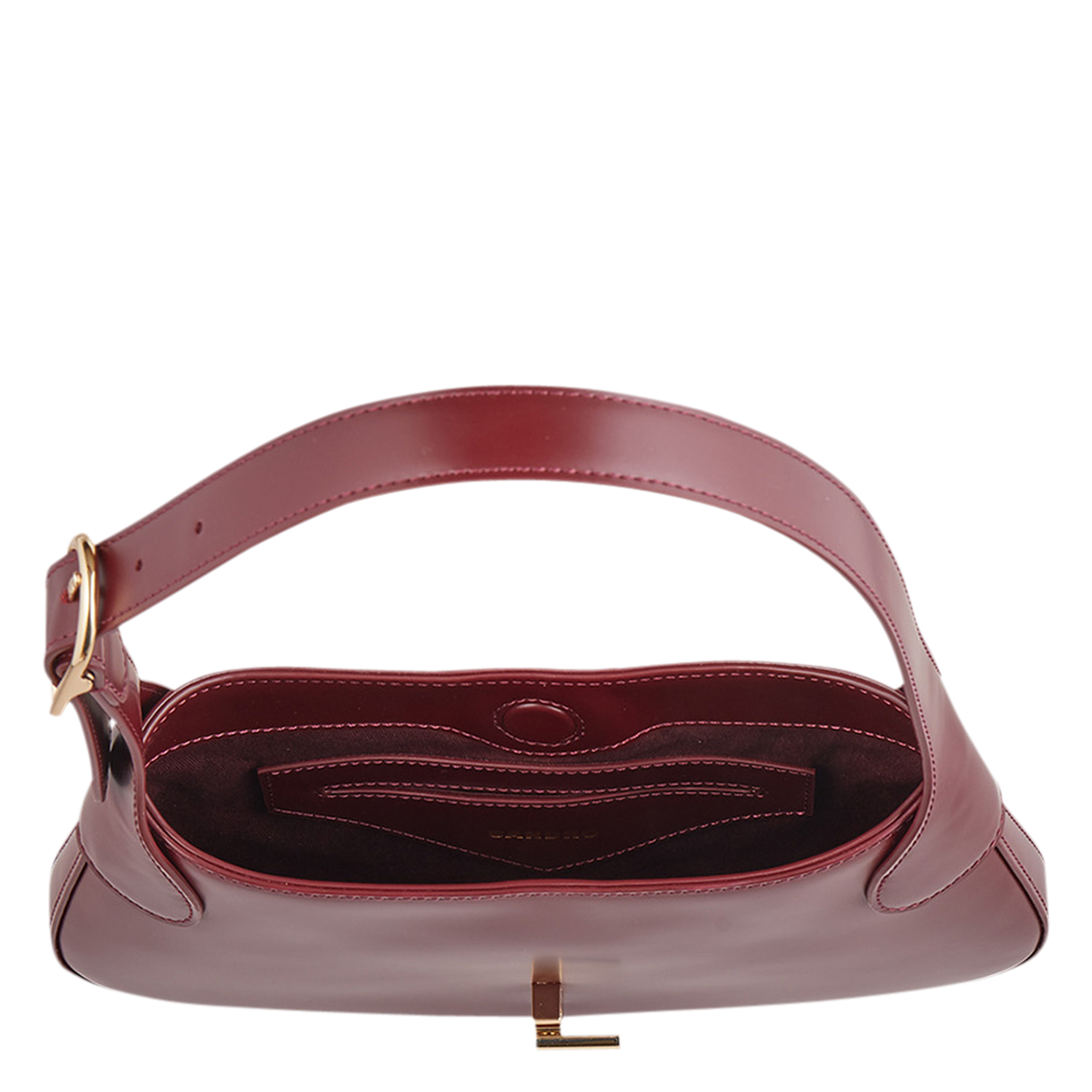 Sac en cuir lisse janet SANDRO Rouge