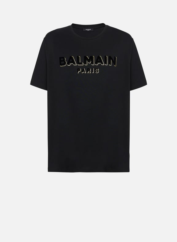 T-shirt balmain floqué métallisé Doré by BALMAIN BALMAIN T-shirt balmain floqué métallisé Doré