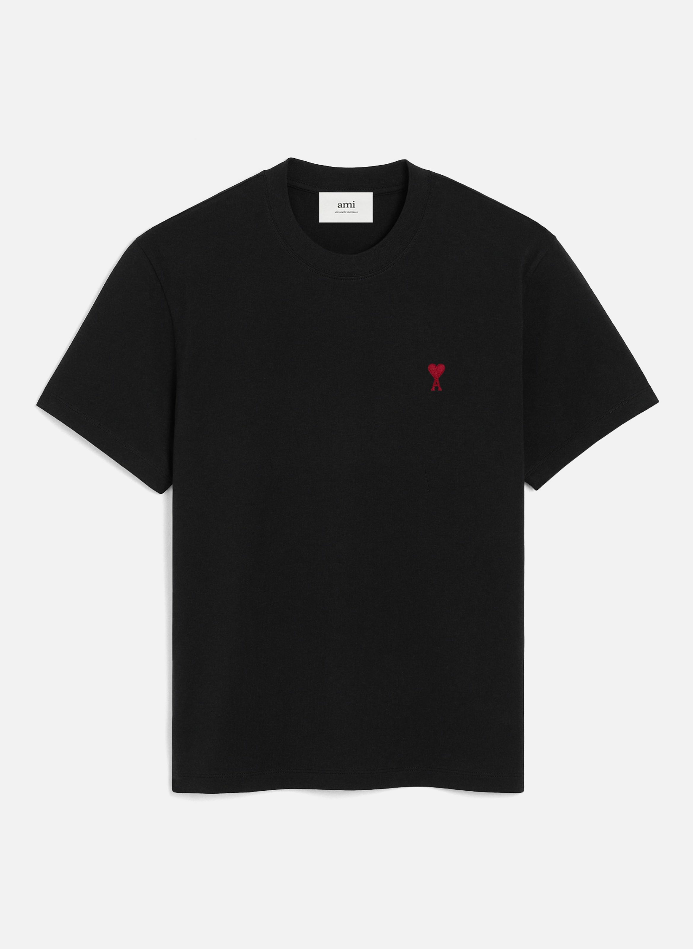 AMI PARIS T-shirt ami de coeur rouge unisexe Noir