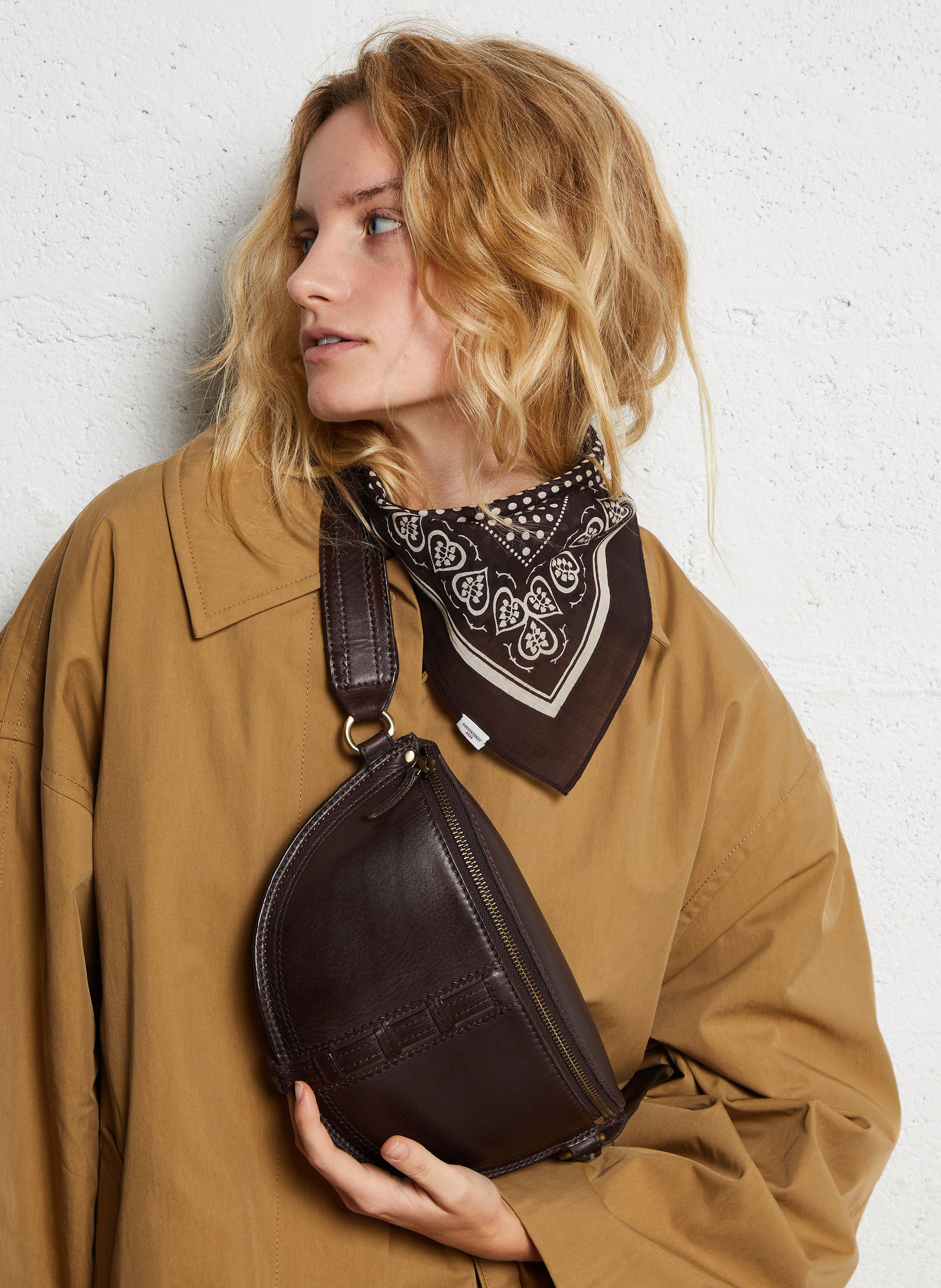 Sac banane en cuir lucien MAISON 123 Marron