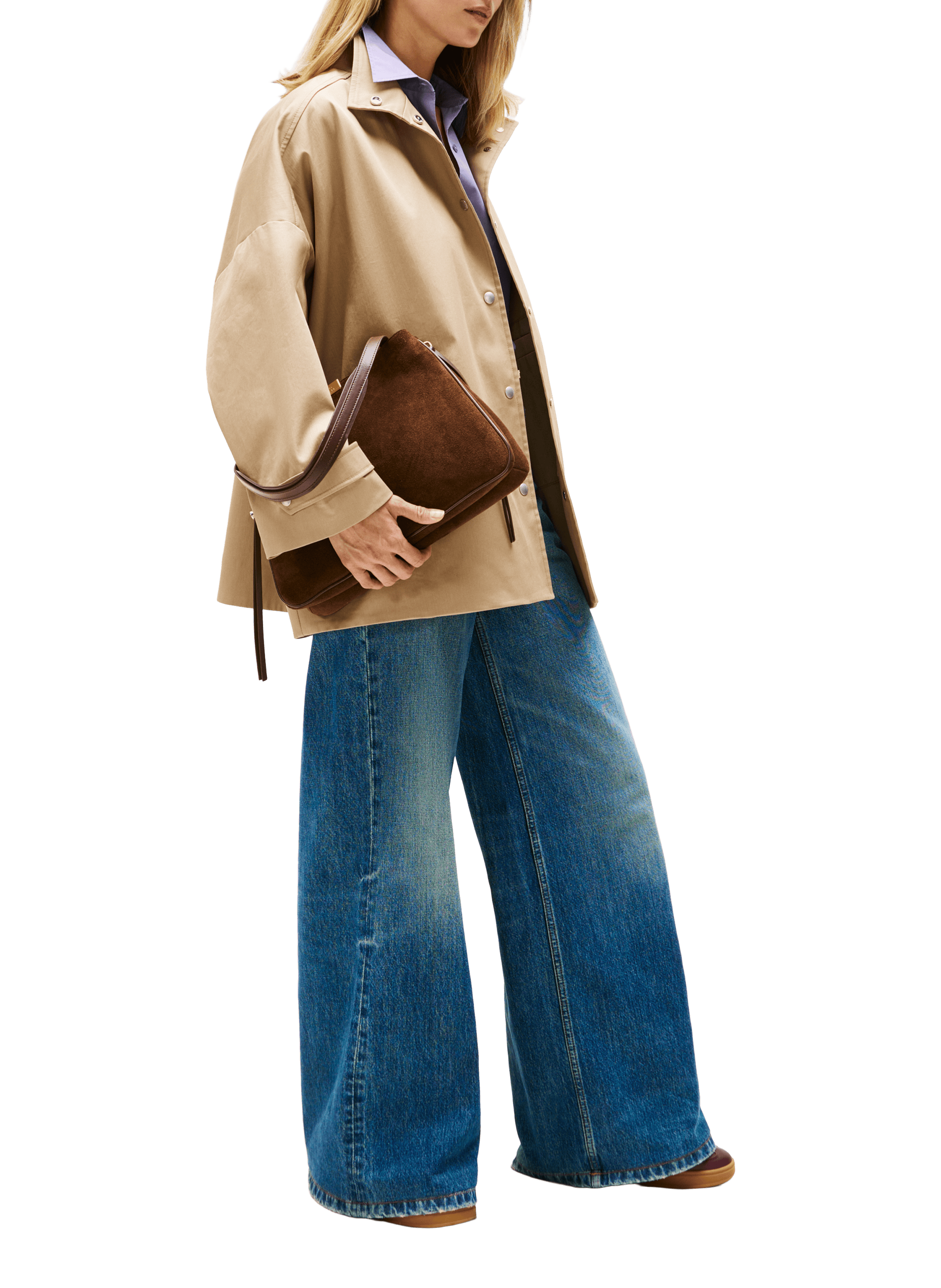 Sac suédé en cuir TOMMY HILFIGER Marron