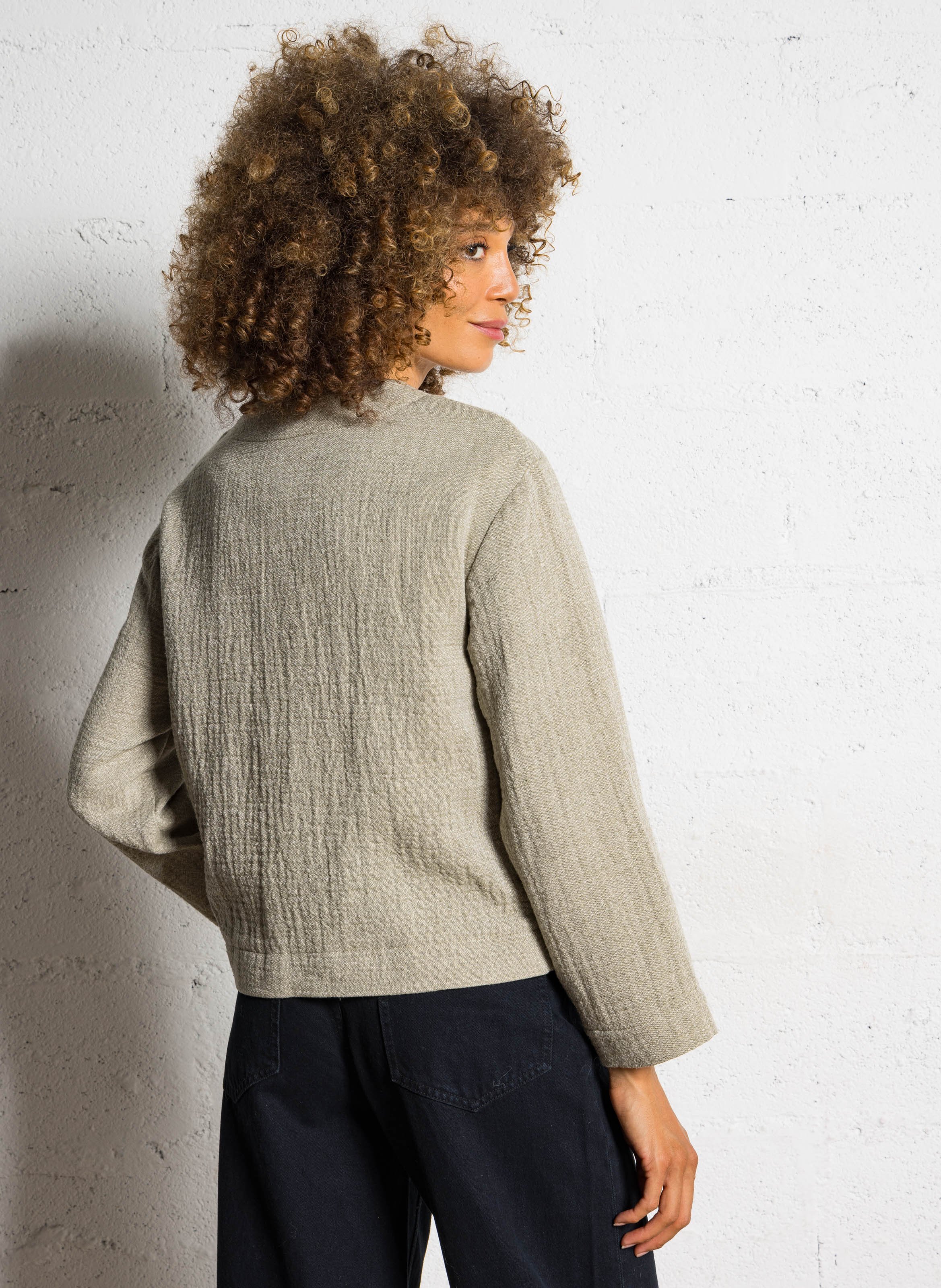 Veste courte boutonnée unie carmen MAISON 123 Vert