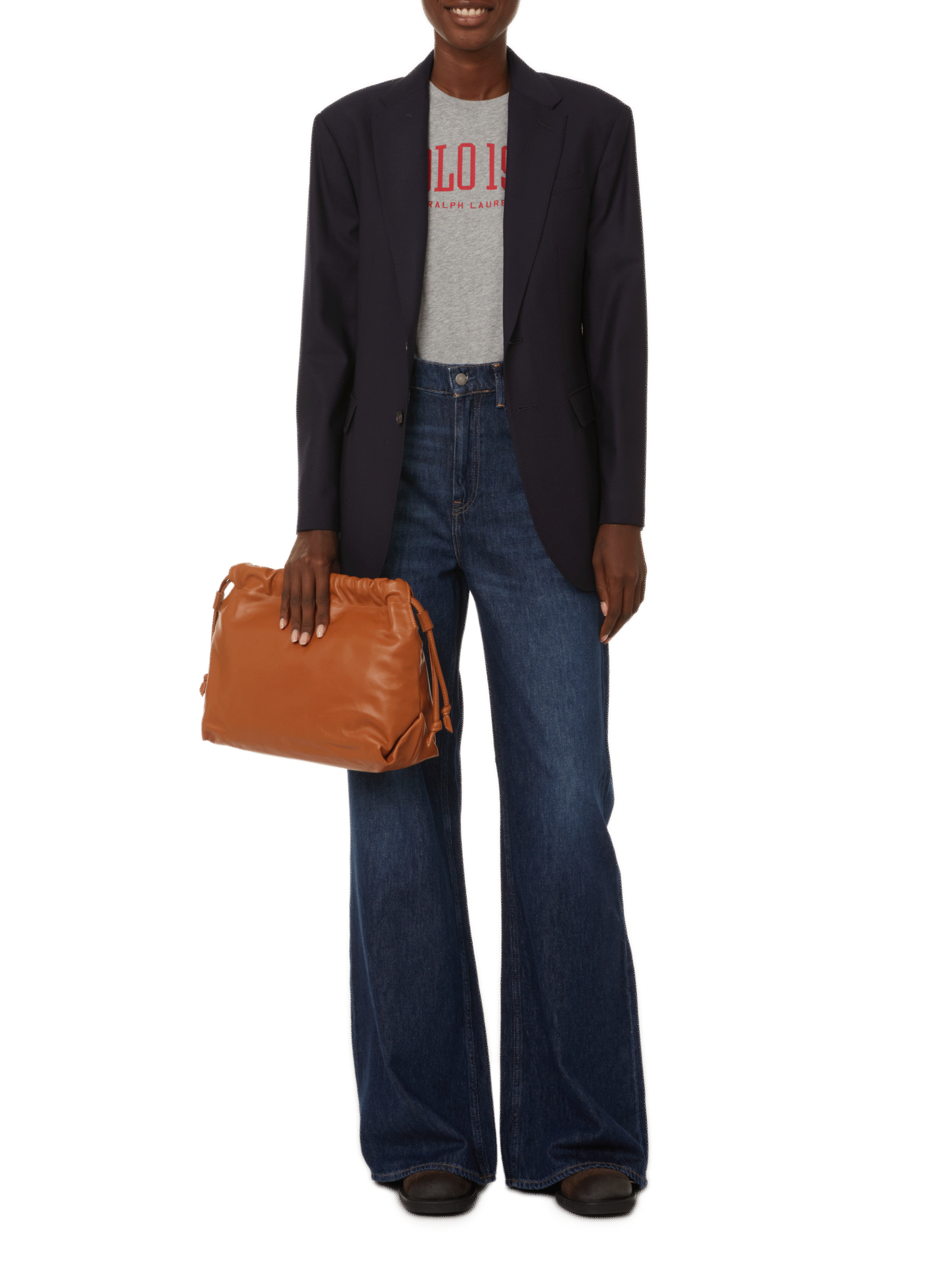 Fitted tailored wool jacket Blue