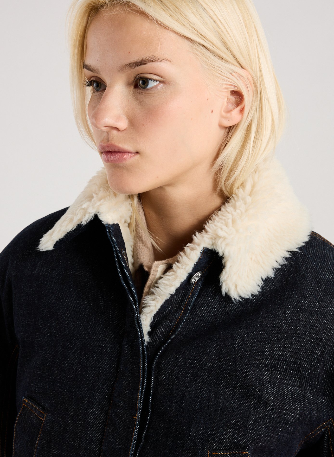 Classic collar cropped cotton jacket JACQUEMUS Blue