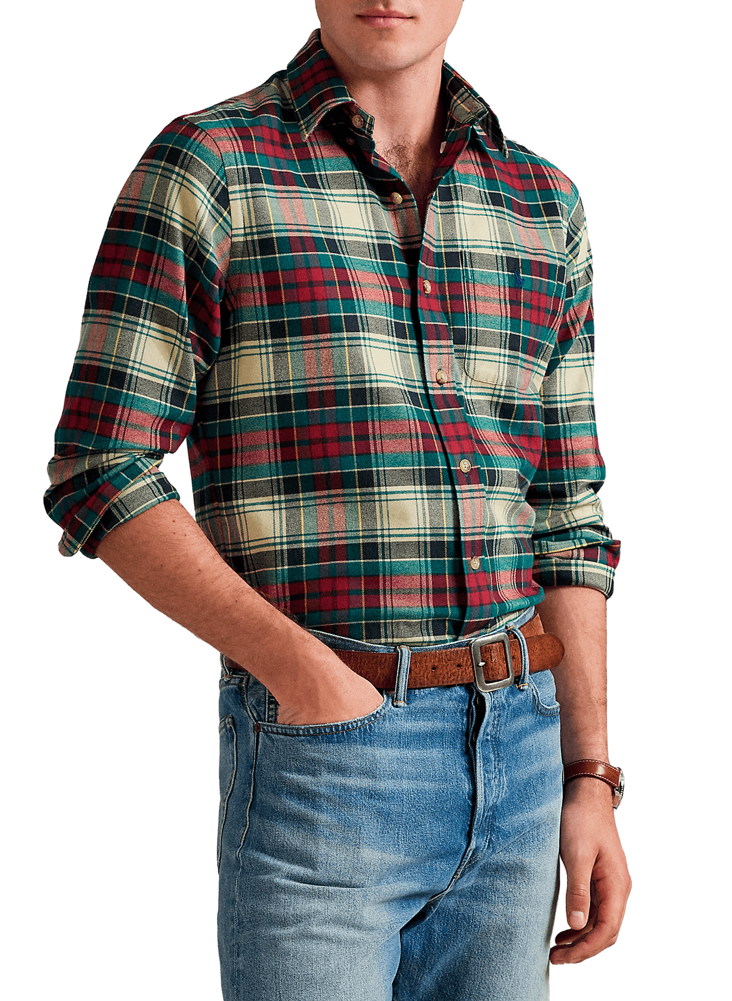 POLO RALPH LAUREN Chemise à carreaux col américain en coton mélangé Multicolour