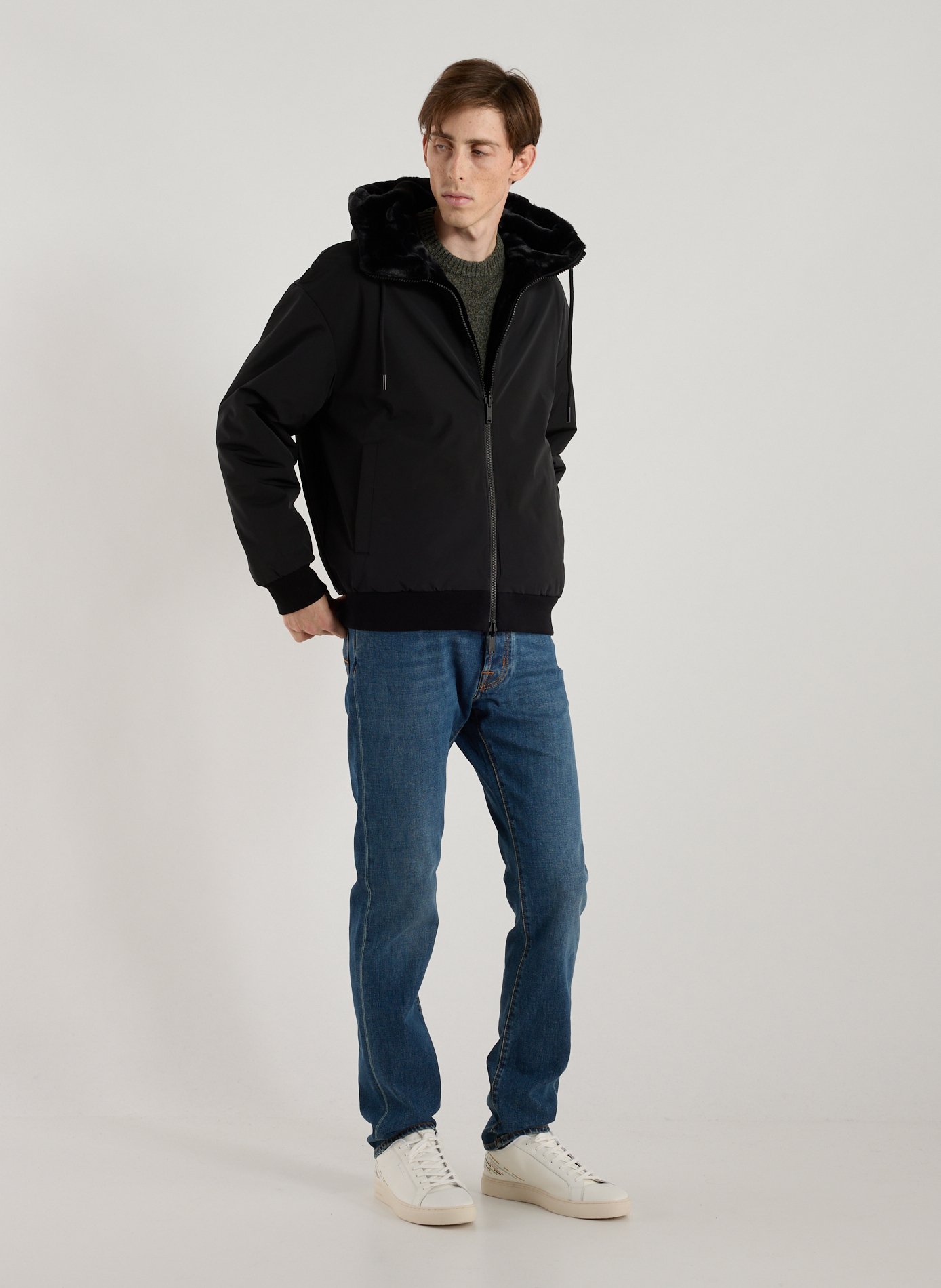 Roland Reversible Bunny Straight Parka with Hood MOOSE KNUCKLES Black