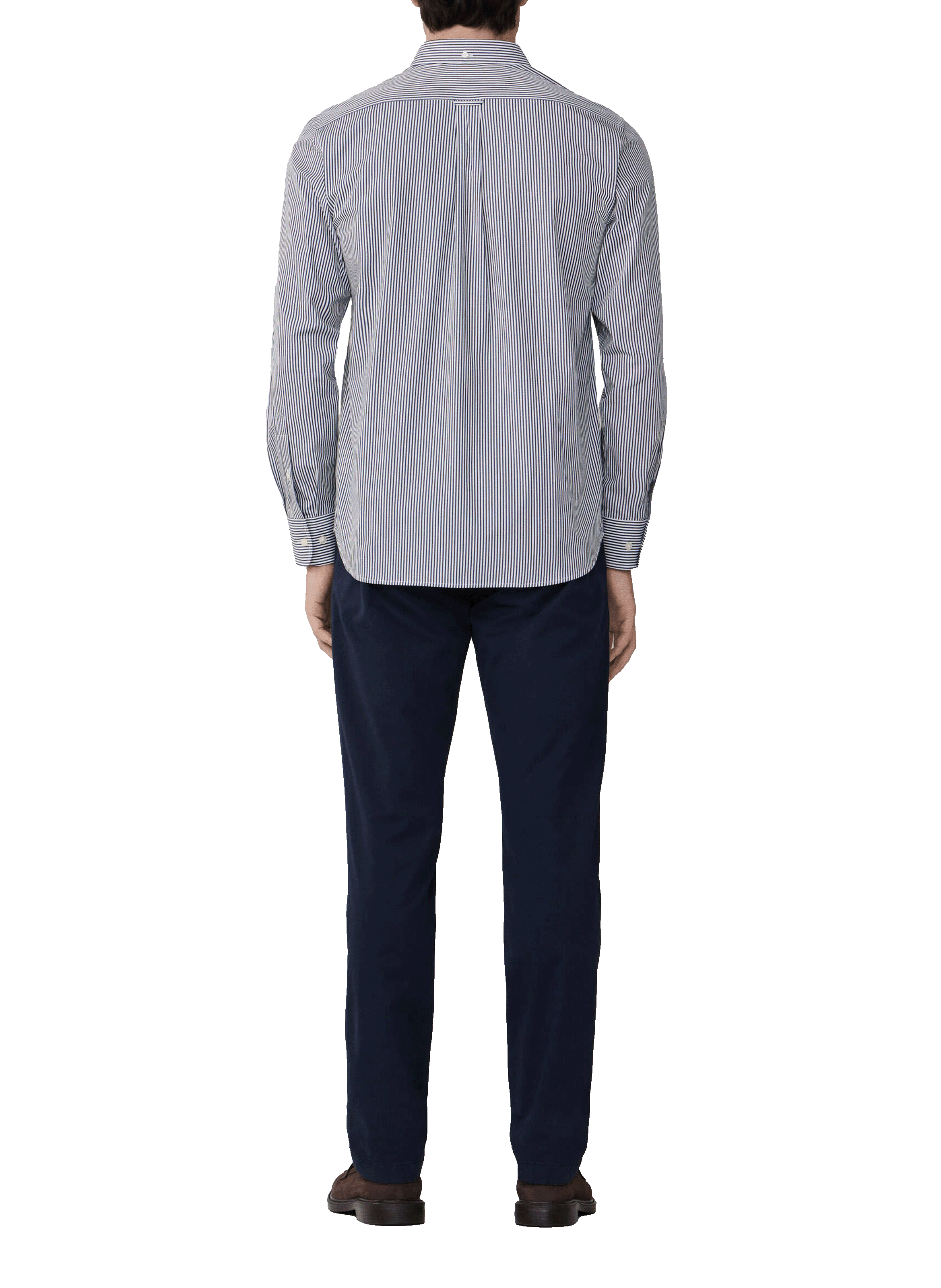 Chemise col américain à rayures en coton FACONNABLE Bleu