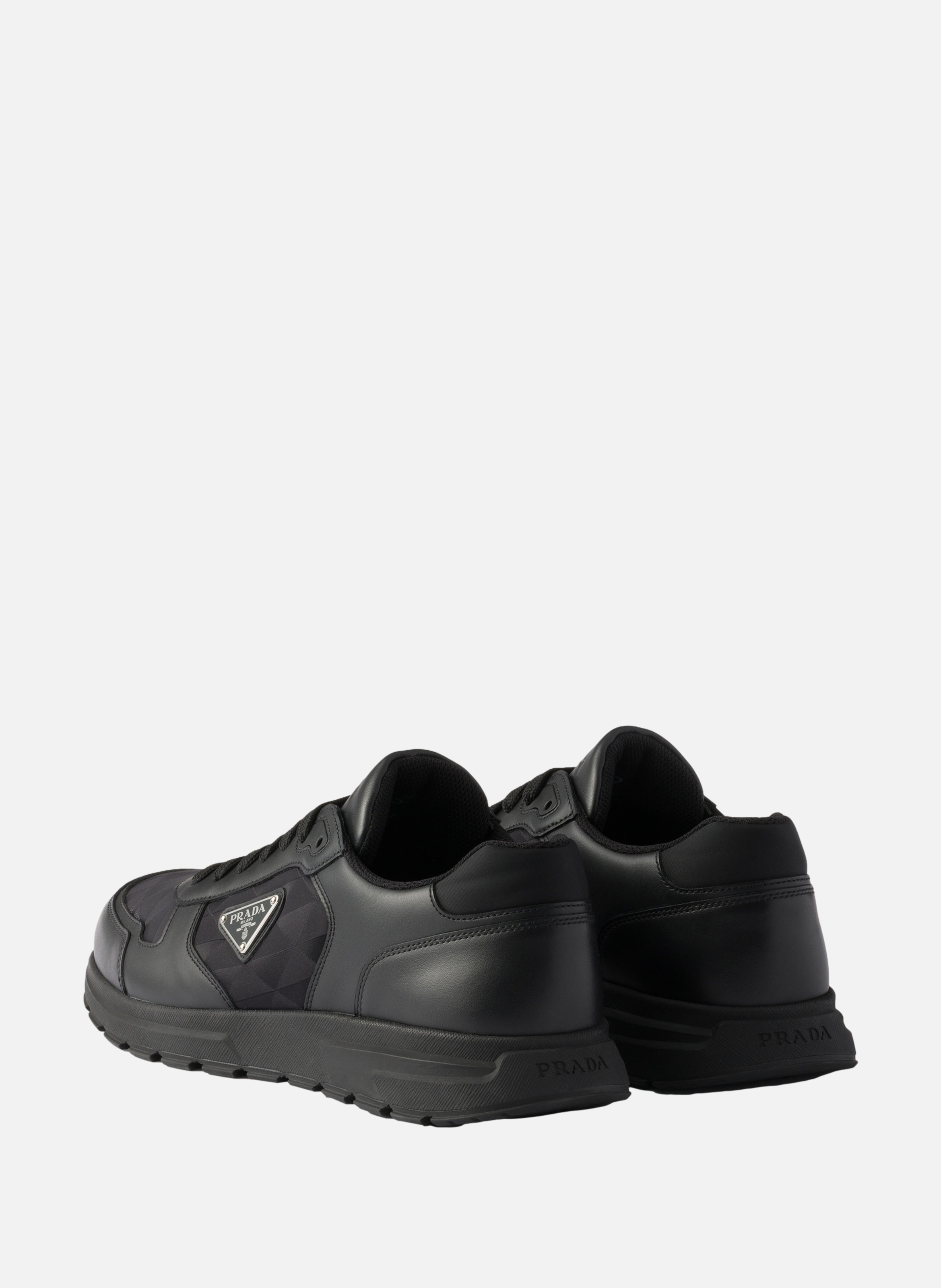 Baskets prax 2.0 en cuir et re-nylon PRADA Noir