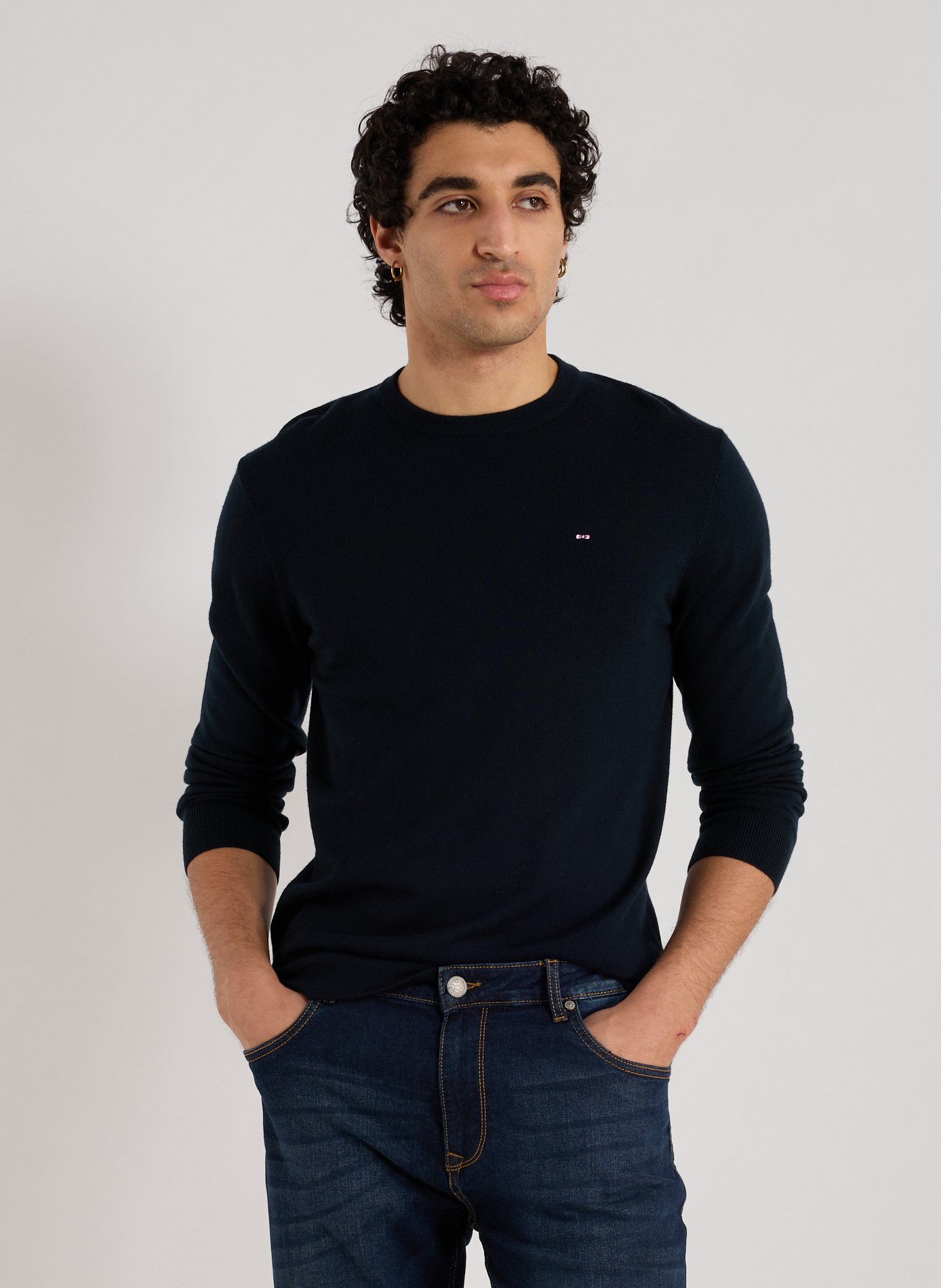 EDEN PARK Pull col rond en laine Bleu