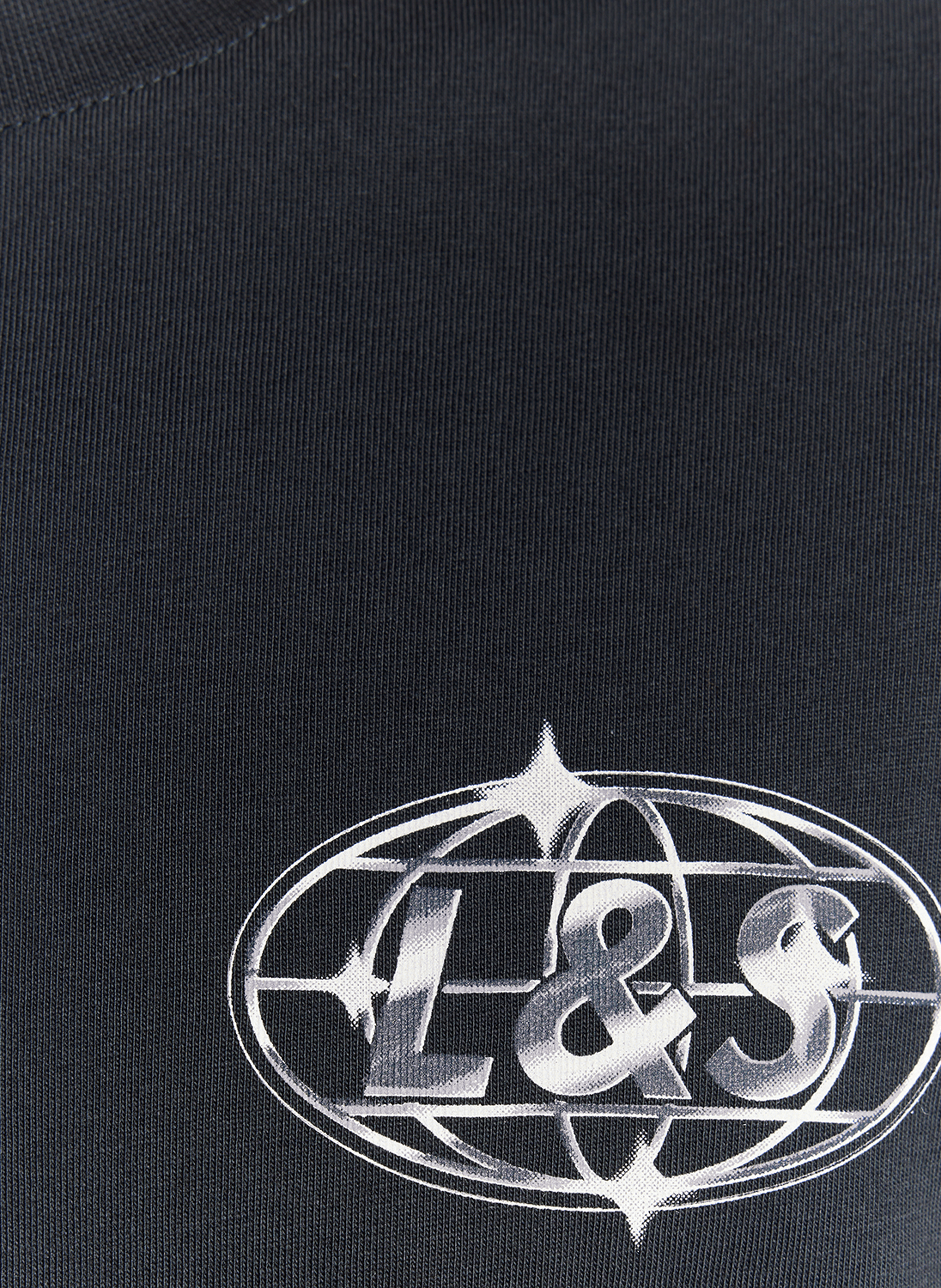 T-shirt imprimé à col rond en coton LYLE & SCOTT Bleu