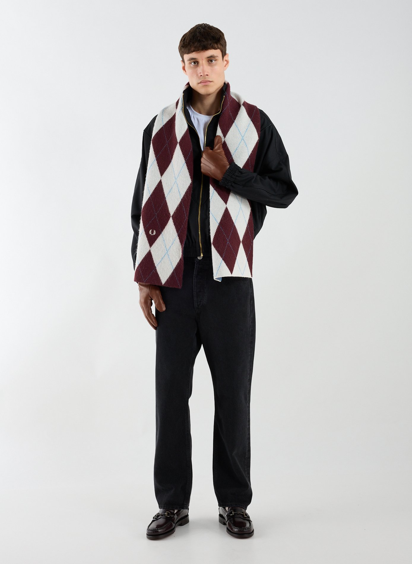 Leather touchscreen gloves SAISON 1865 Brown