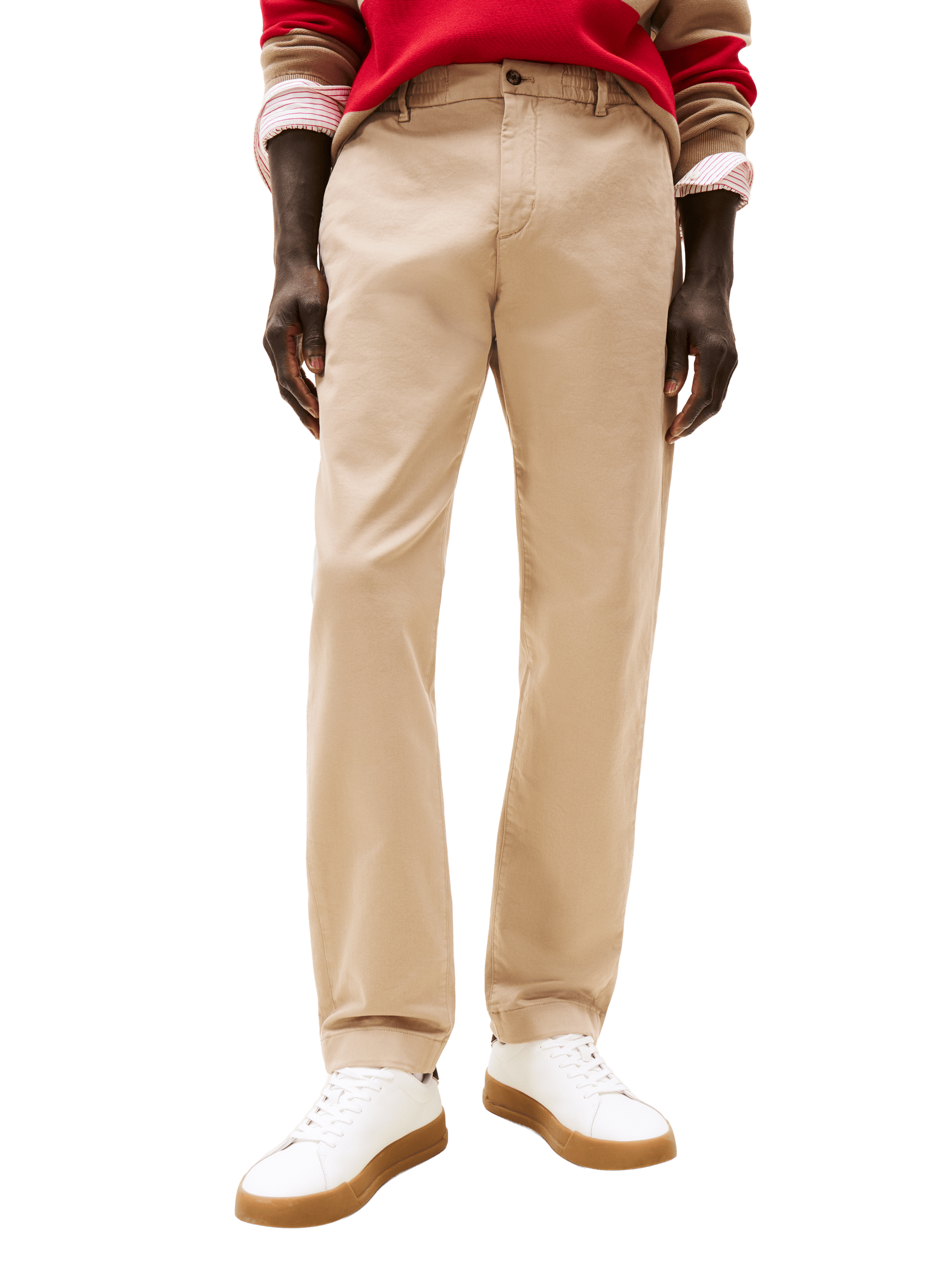 Pantalon slim en coton TOMMY HILFIGER Beige