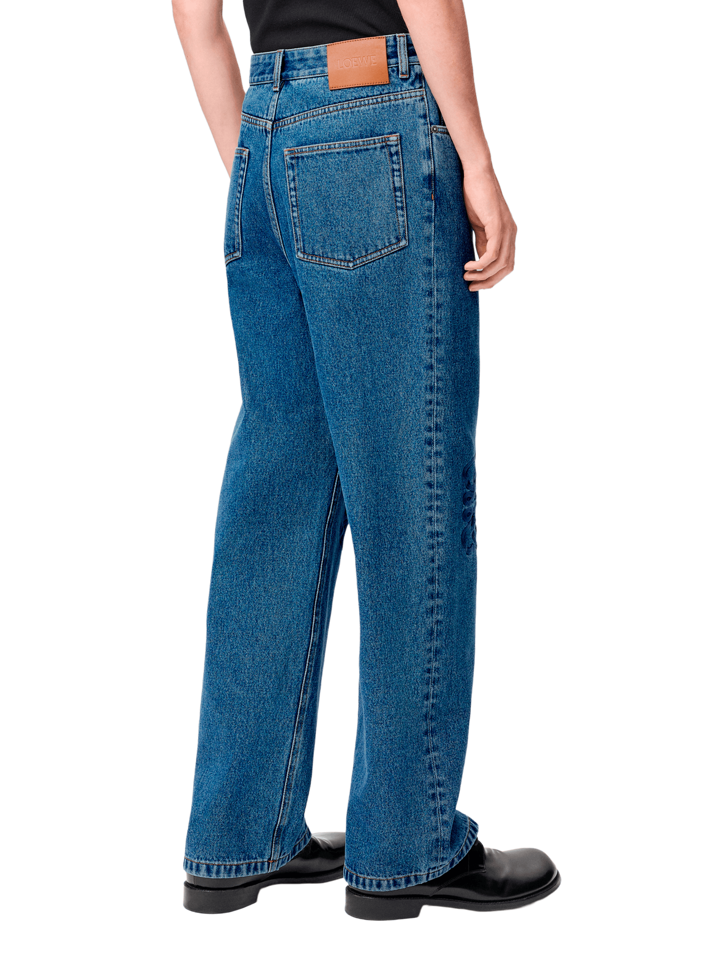 Baggy Anagram cotton denim jeans LOEWE Blue