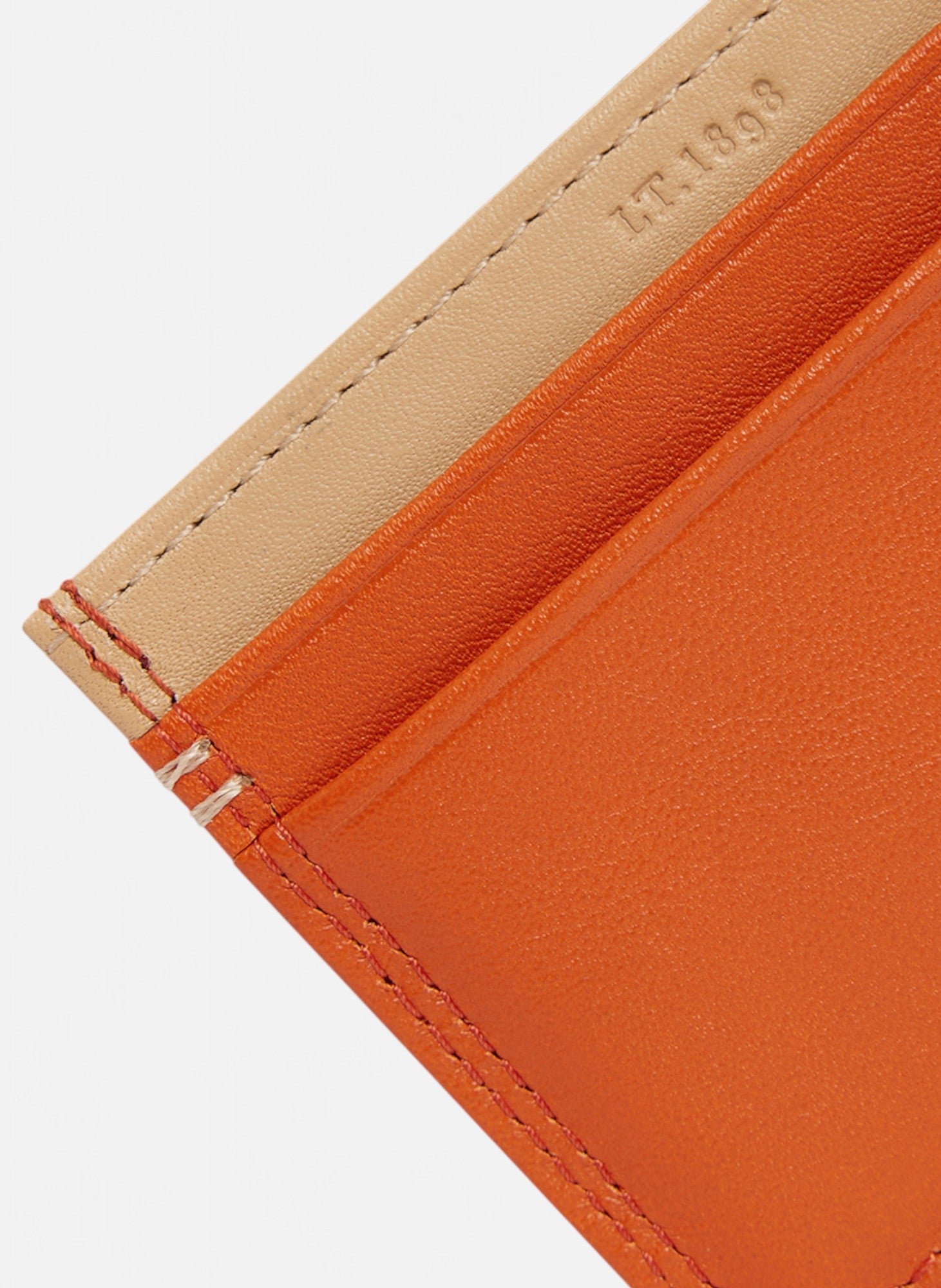 Porte cartes martin en cuir lisse LE TANNEUR Orange