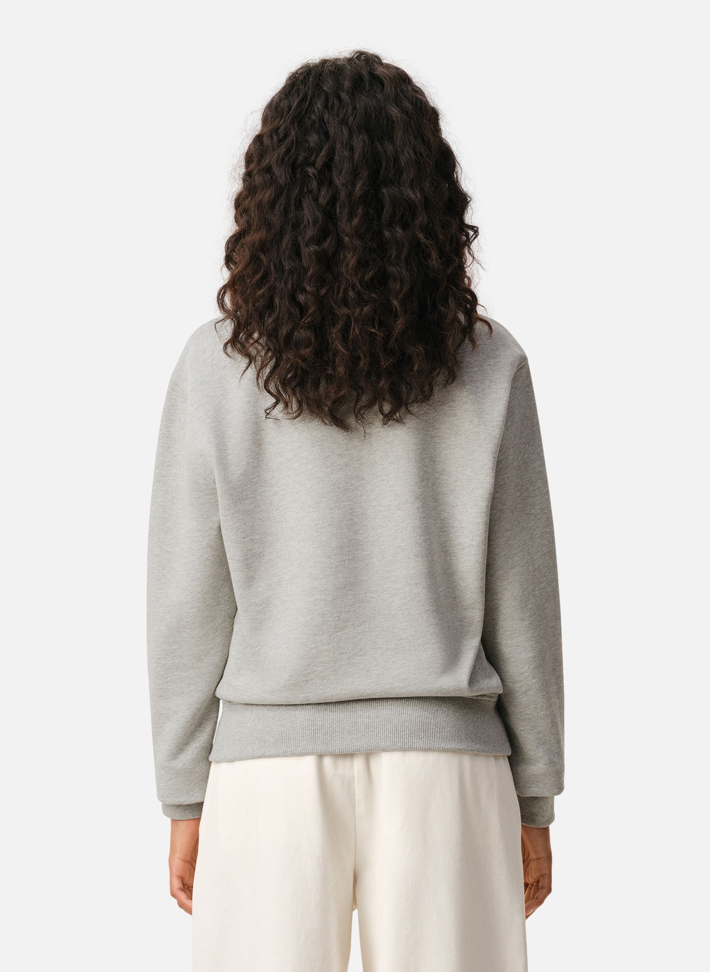 Sweatshirt ami de coeur crochet unisexe en coton AMI PARIS Gris