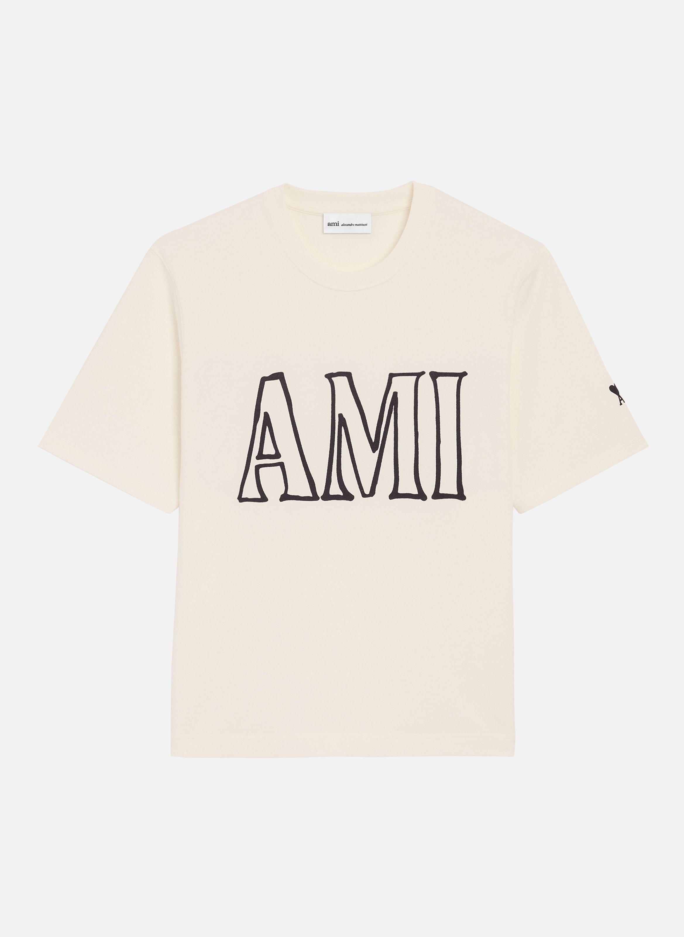 T-shirt imprimé ami paris unisexe en coton AMI PARIS Blanc