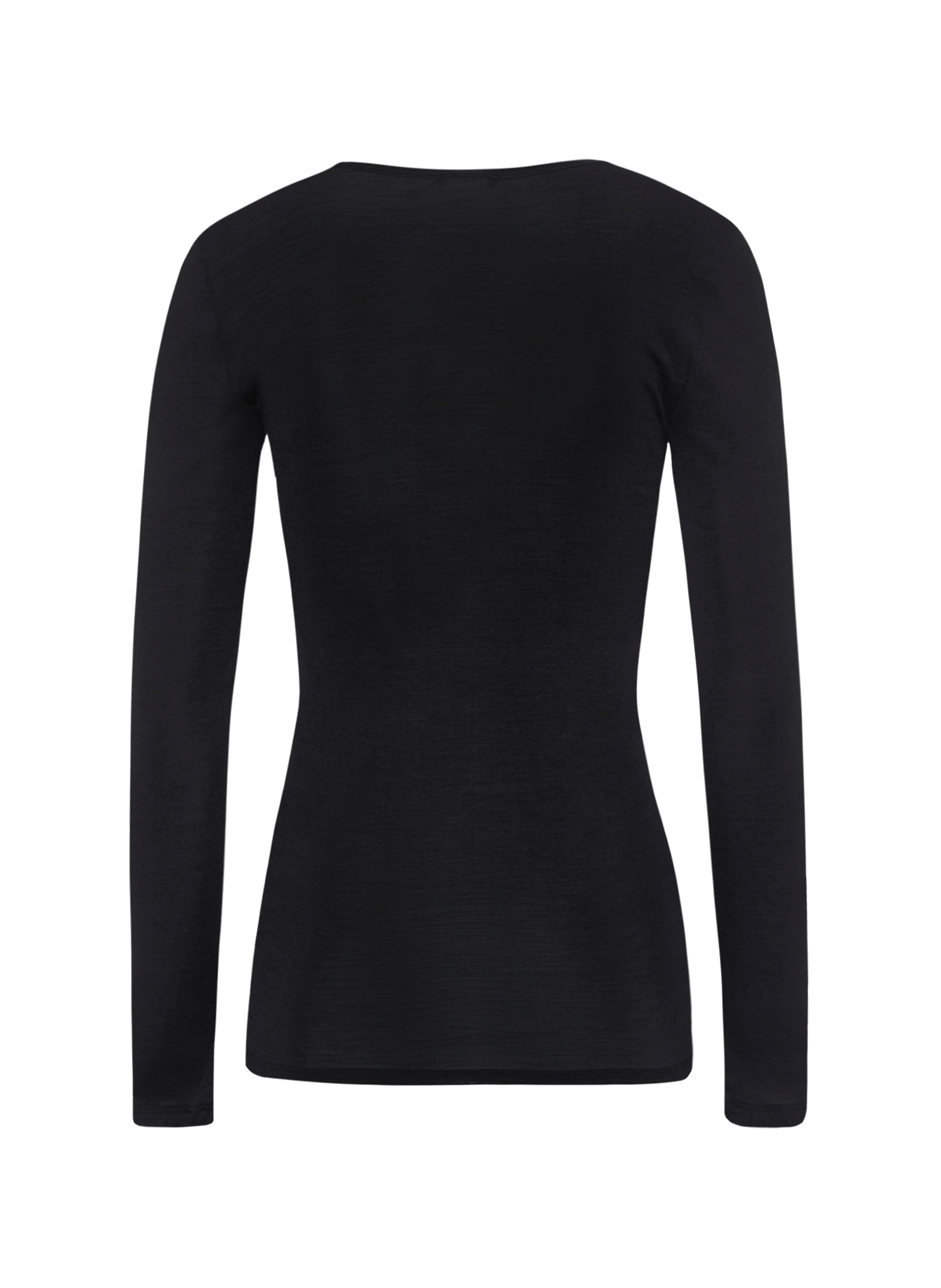 T-shirt manches longues en soie et laine HANRO Noir
