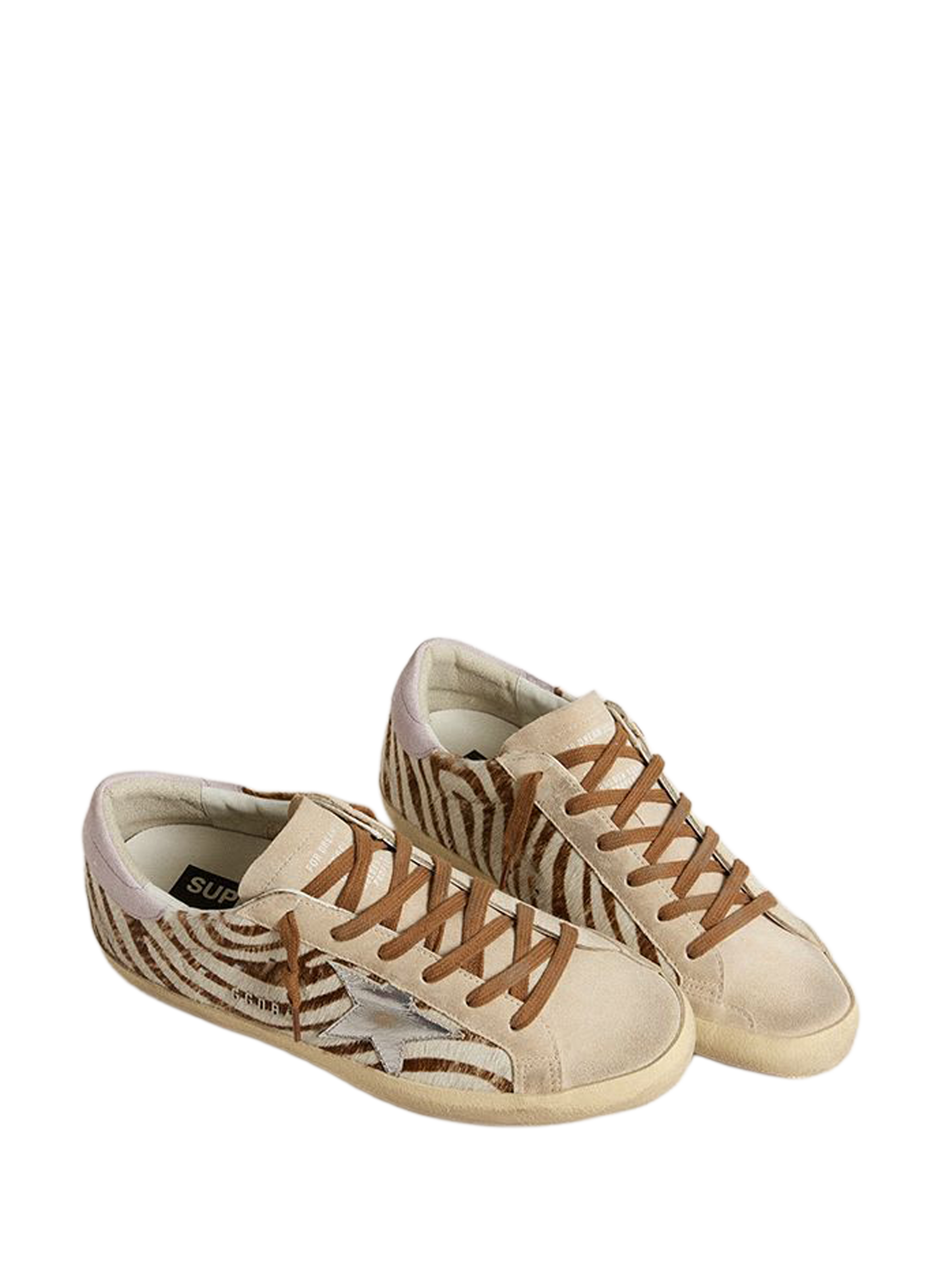 Baskets Super-Star zébré  avec cristaux GOLDEN GOOSE Multicolore