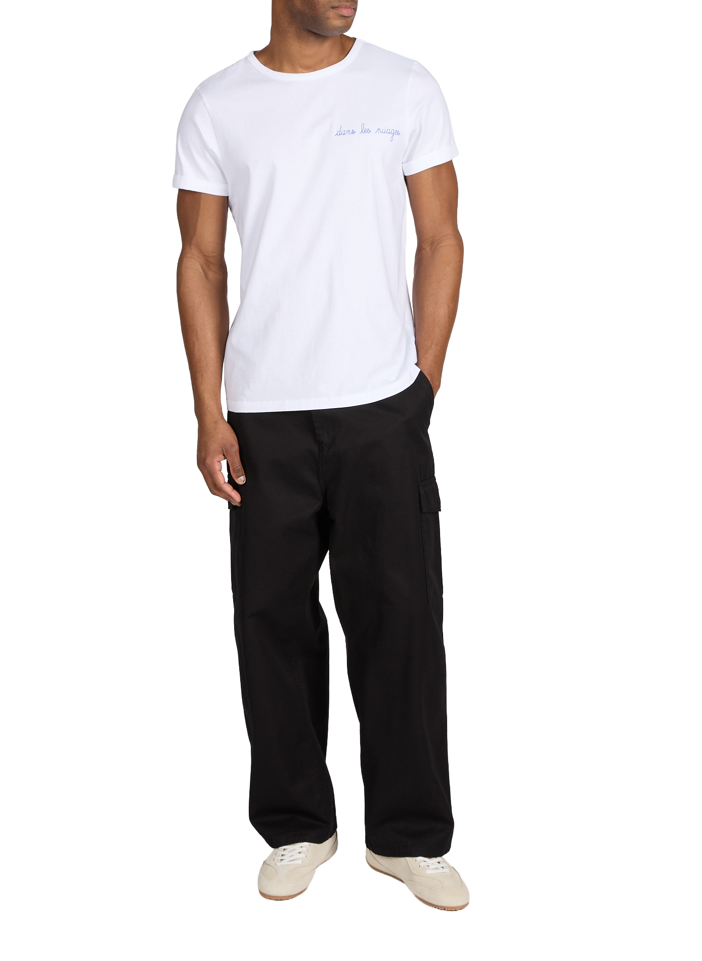 T-shirt Poitou Dans les nuages en coton MAISON LABICHE Blanc