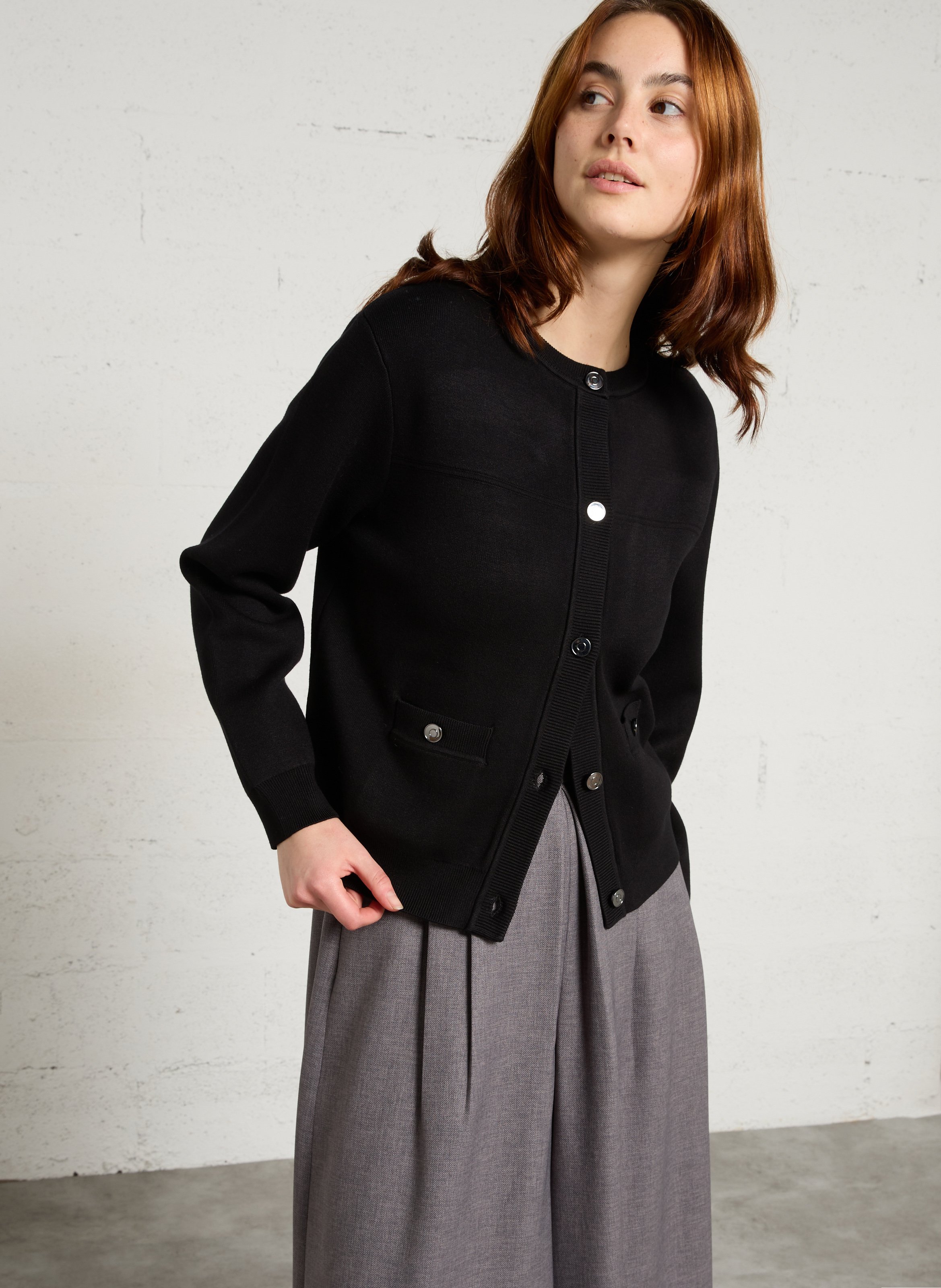 Gilet col rond peterson MAISON 123 Noir