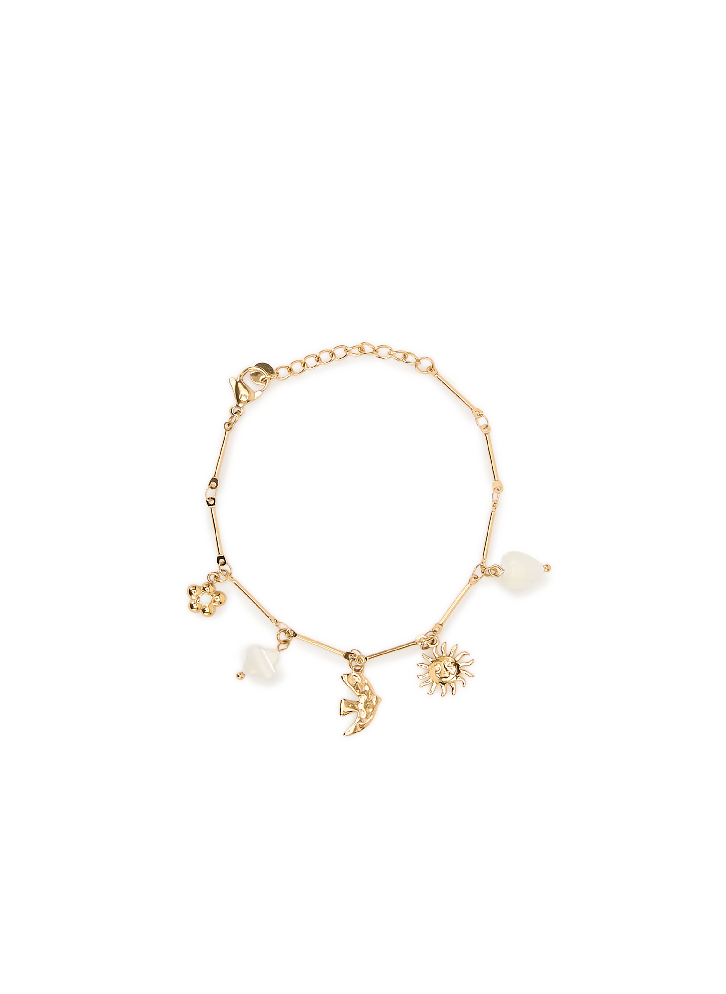 Bracelet charms nacre et oiseaux AU PRINTEMPS PARIS Doré