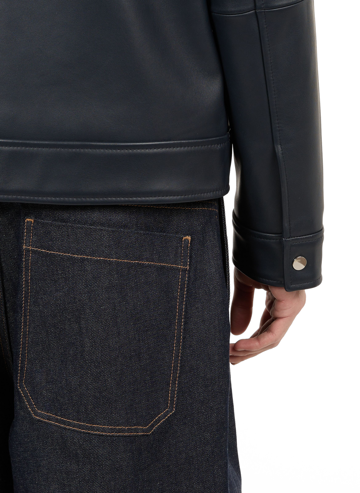 Fool leather jacket SAISON 1865 Blue