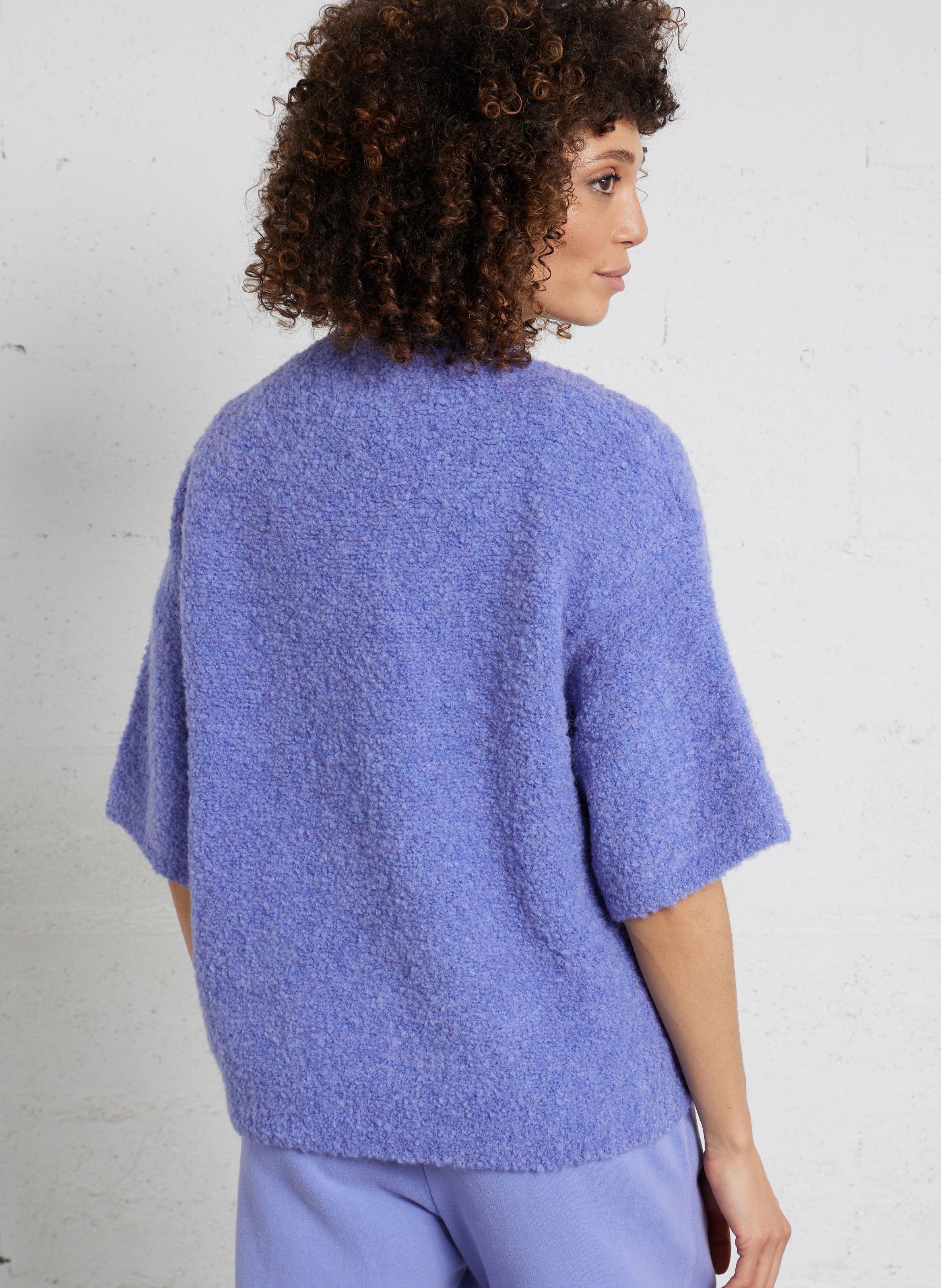 Pull oversize col rond en laine mélangée zolly AMERICAN VINTAGE Bleu